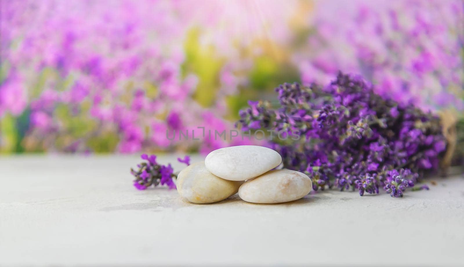 Podium stones for cosmetics place. Selective focus. Nature.