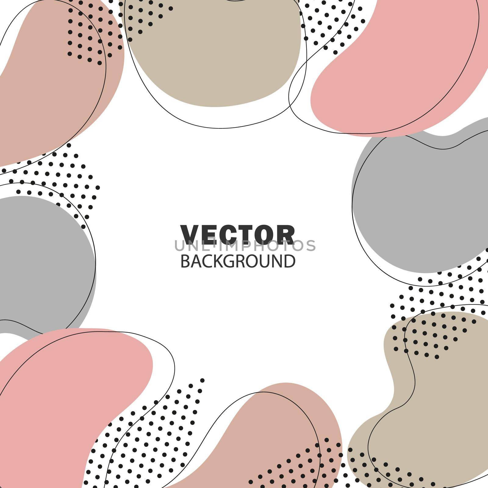 Vector template for social networks, blog, post. Square postcard in pastel brown by natali_brill