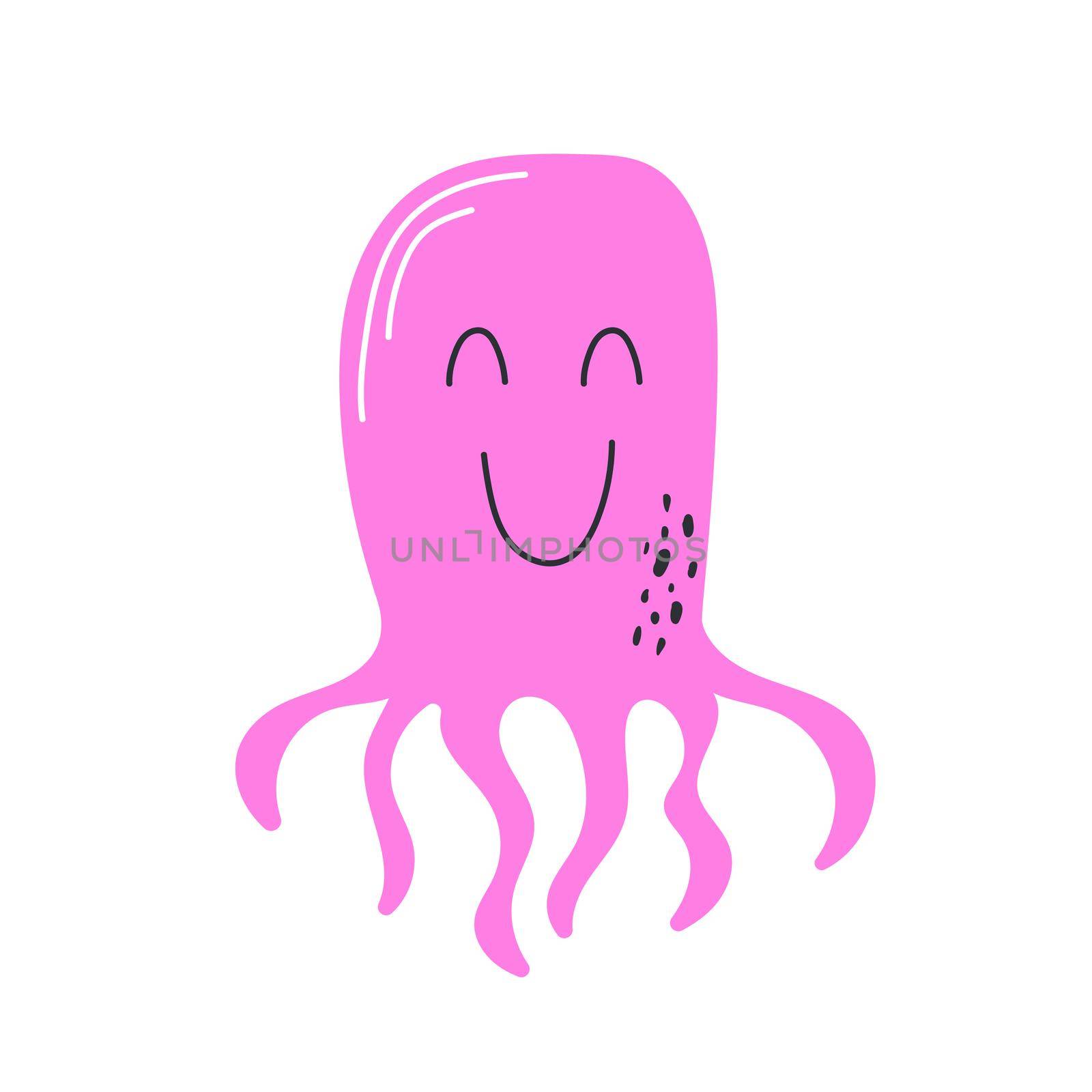 Octopus - funny cartoon character - original hand drawn illustration by natali_brill