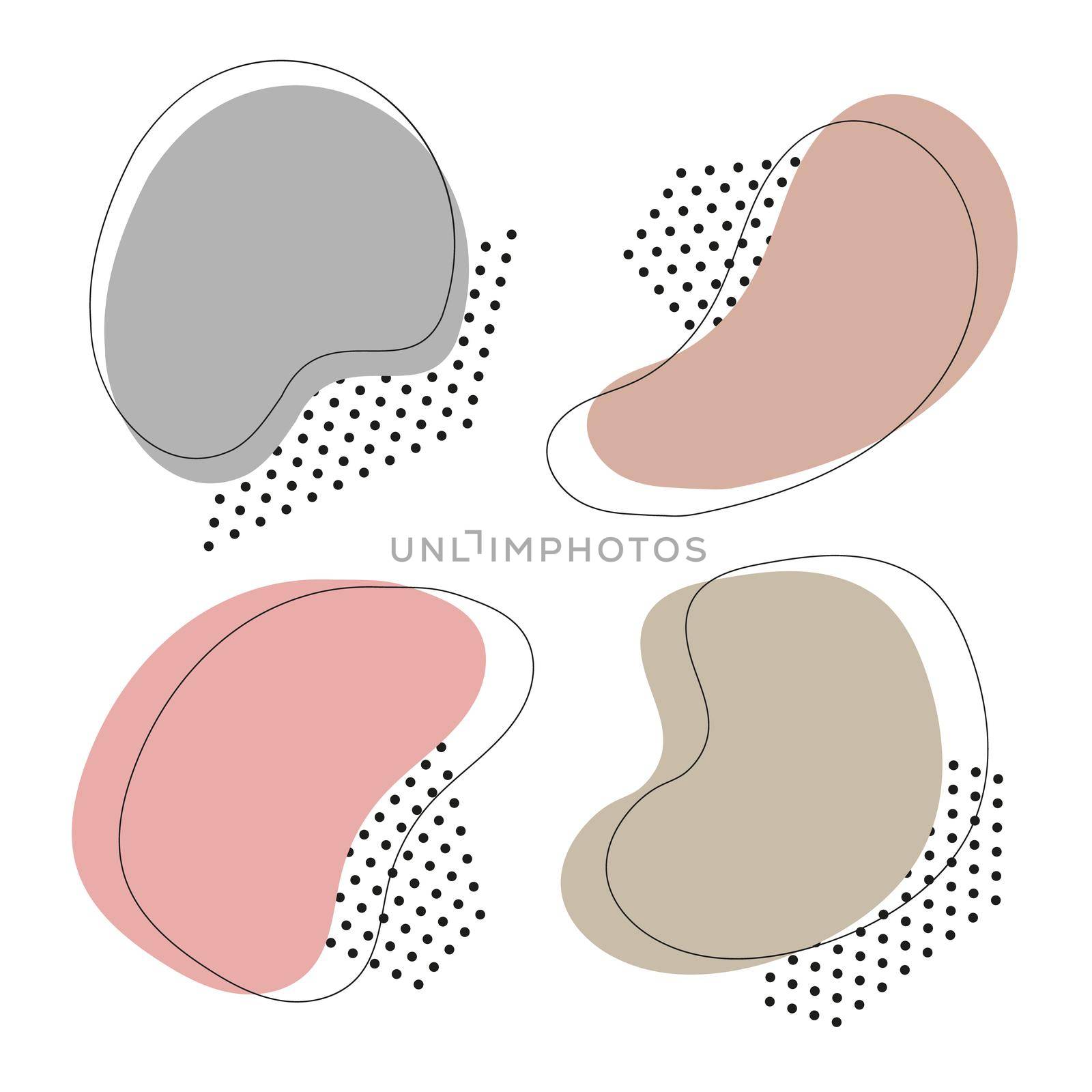 Abstract spot in pastel colors. Background for tags, cards, banners. Set of 4 colored spots - space for text