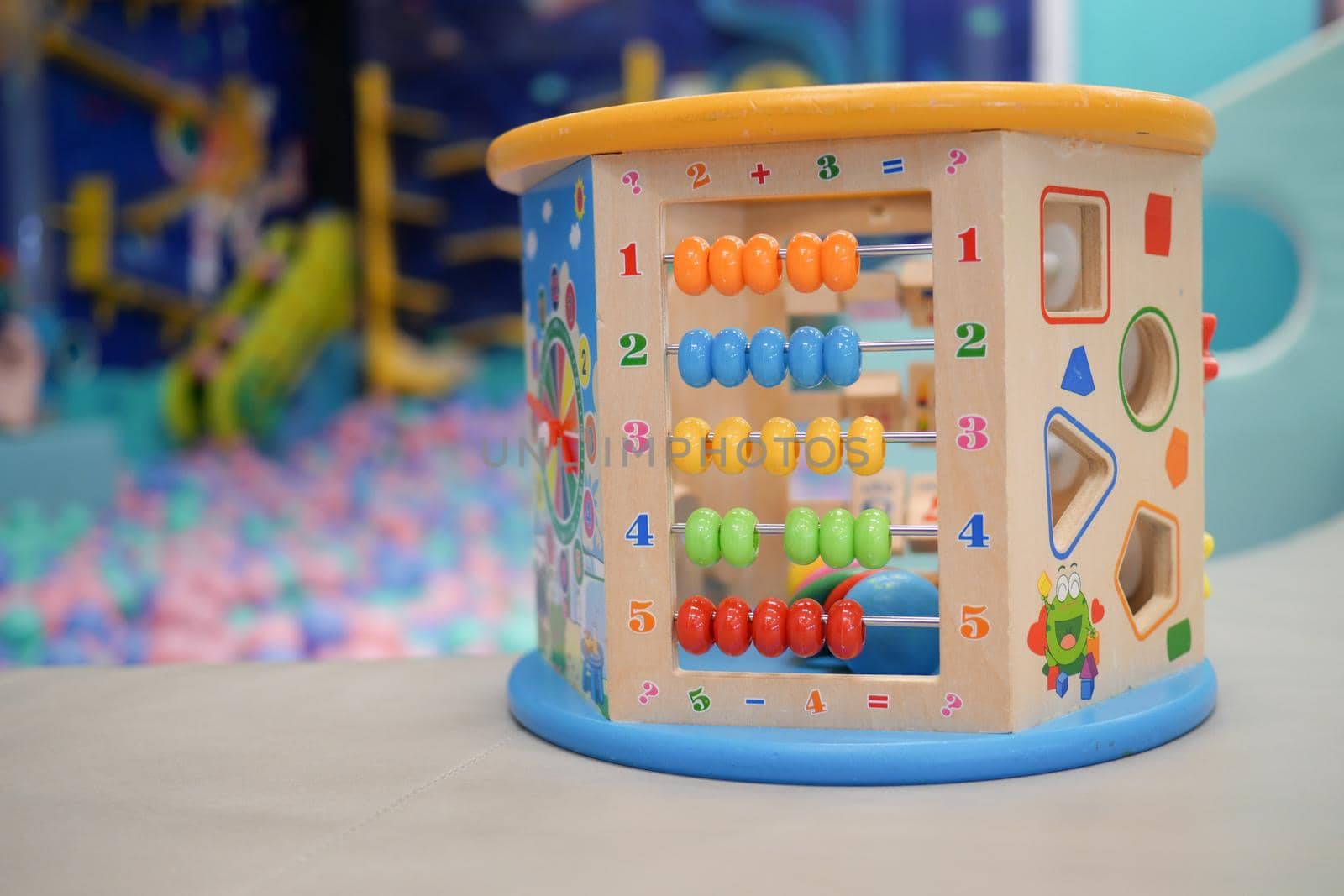 counting math learning toy on table .