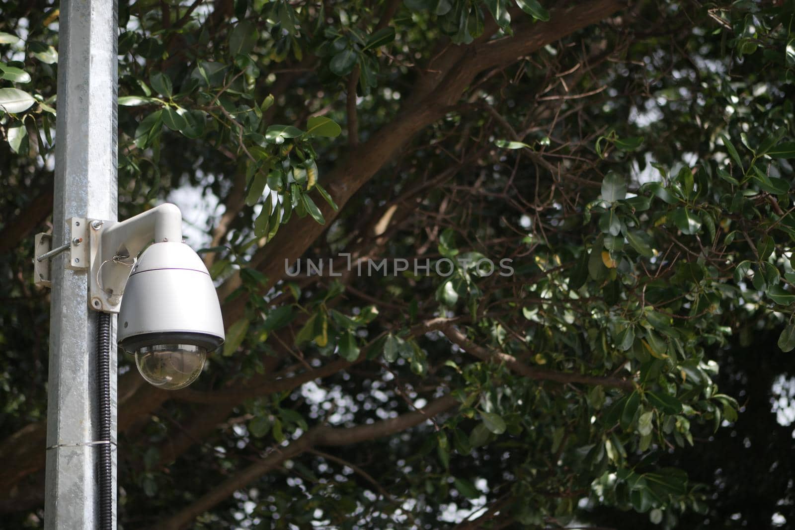 CCTV security camera operating outdoor ,