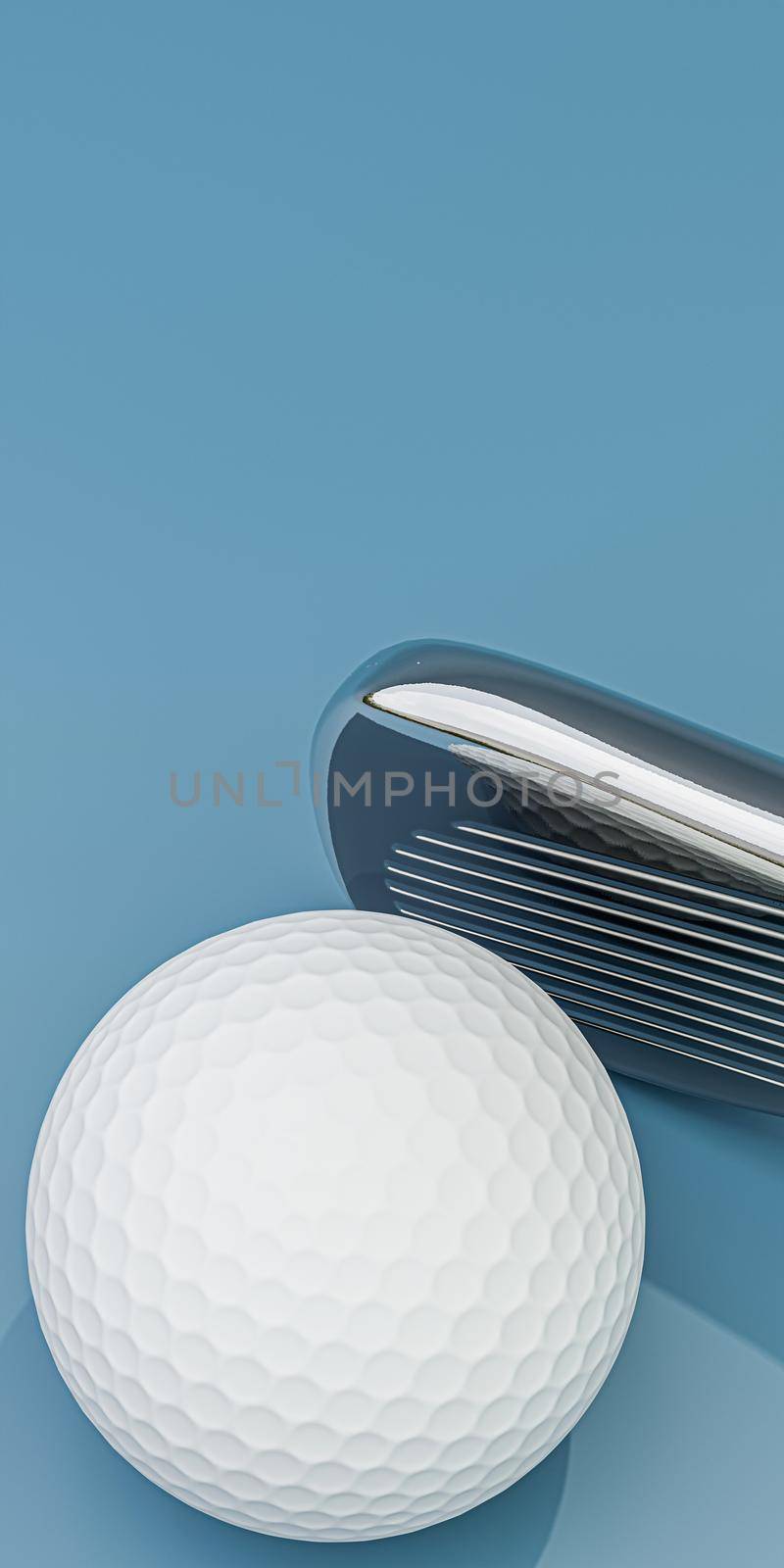golf club isolated on blue background 3d illustration