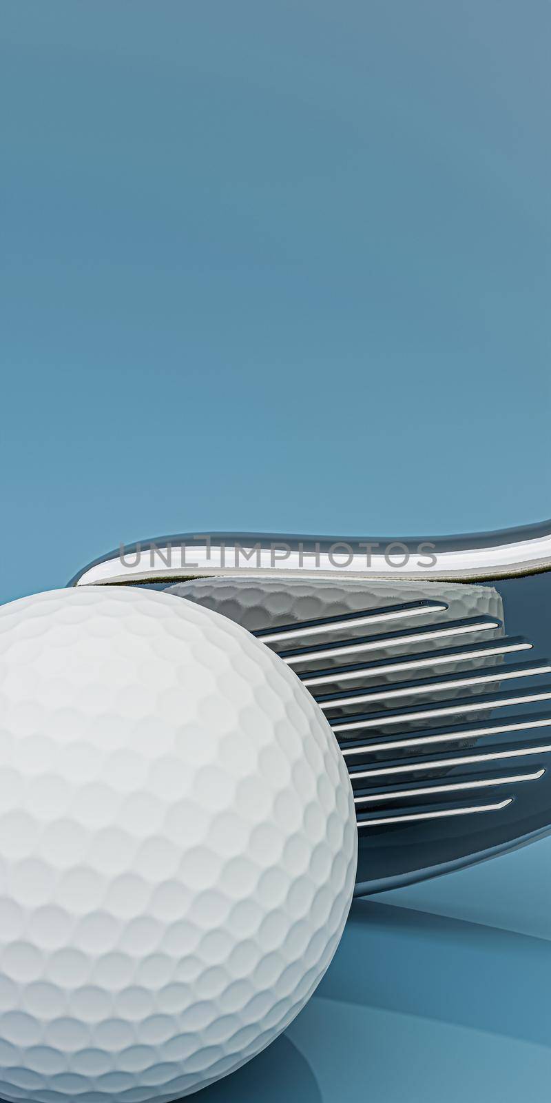 golf club isolated on blue background 3d illustration