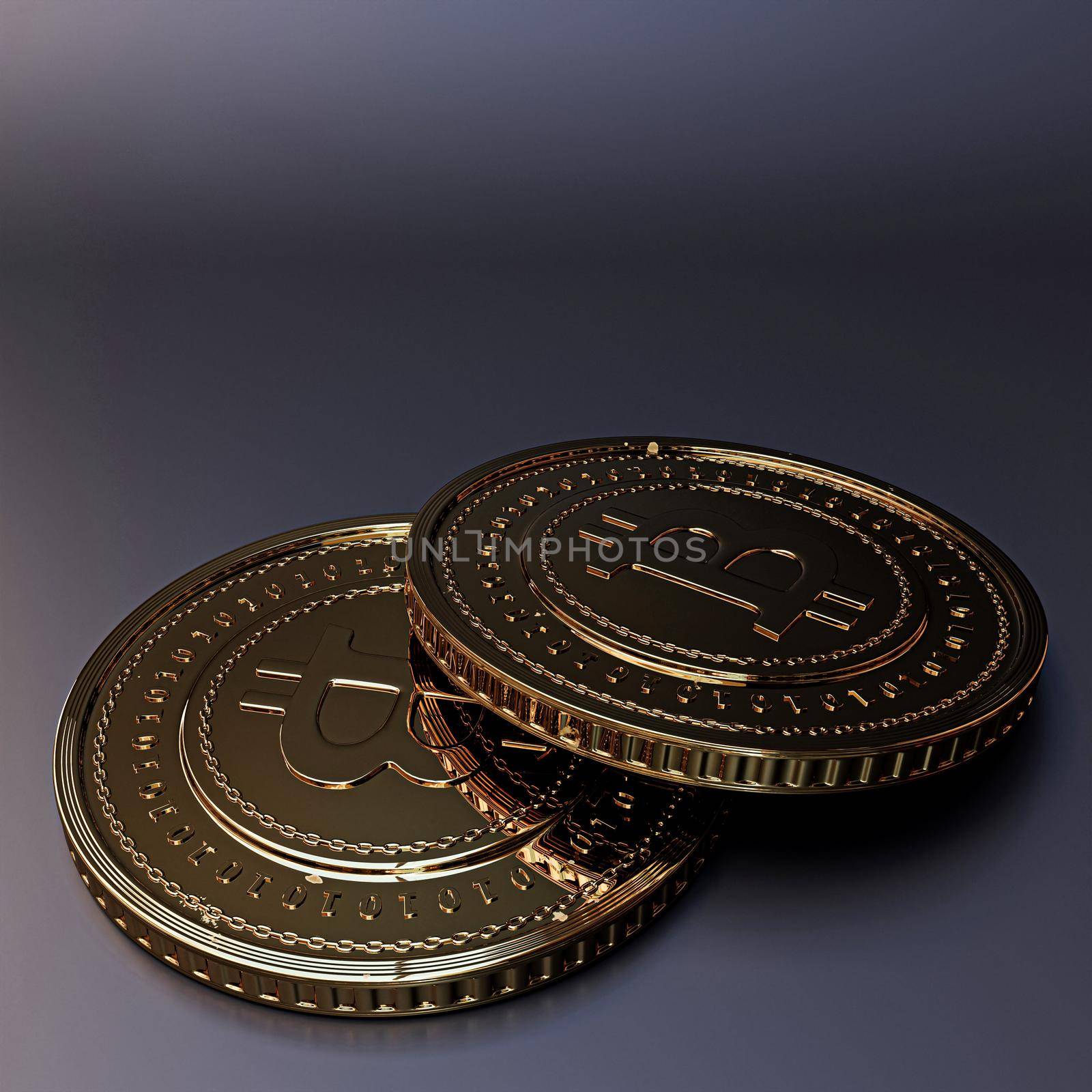 bitcoin isolated on black background by andreacrisante76