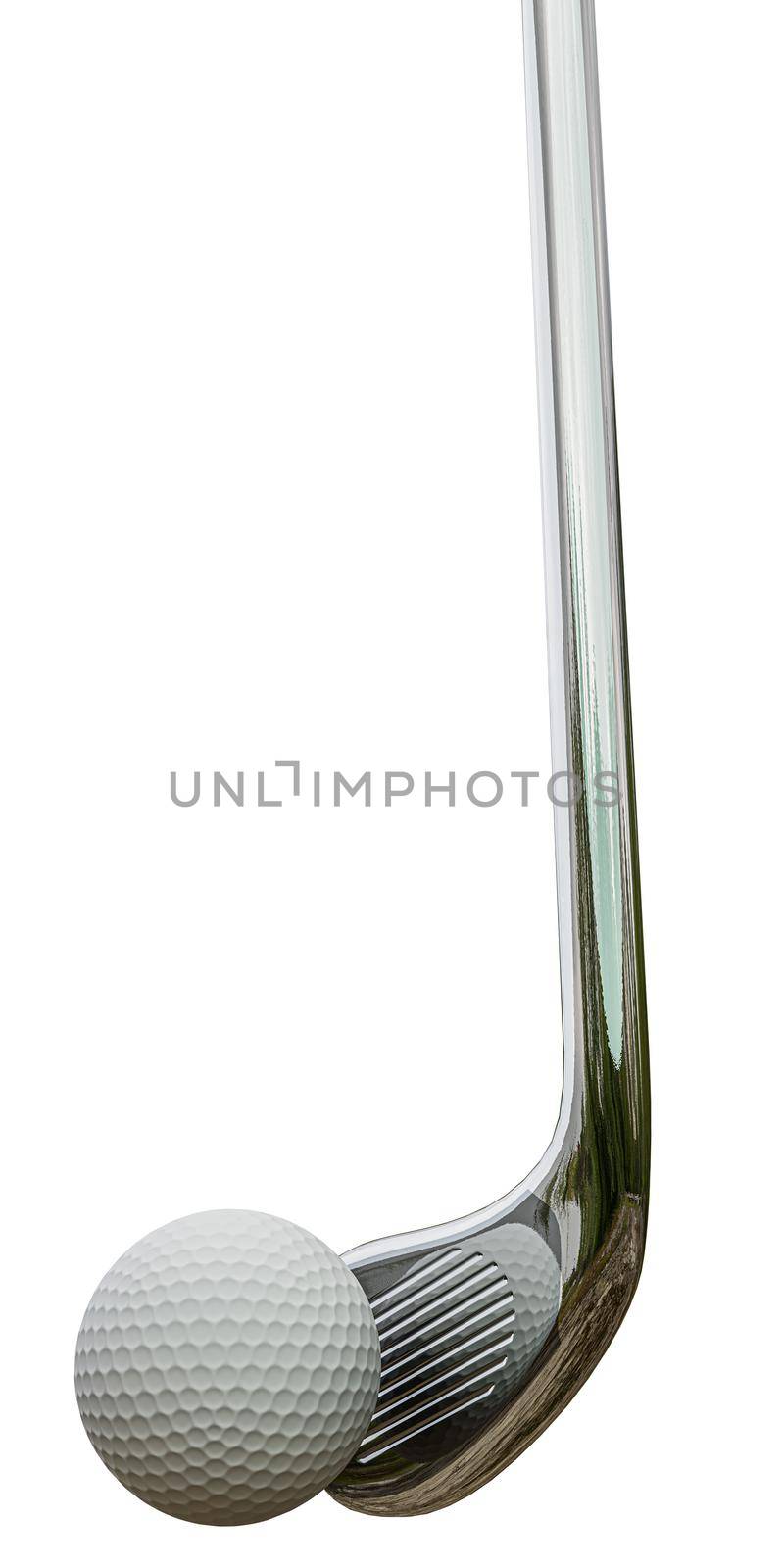 golf club isolated on white background 3d illustration