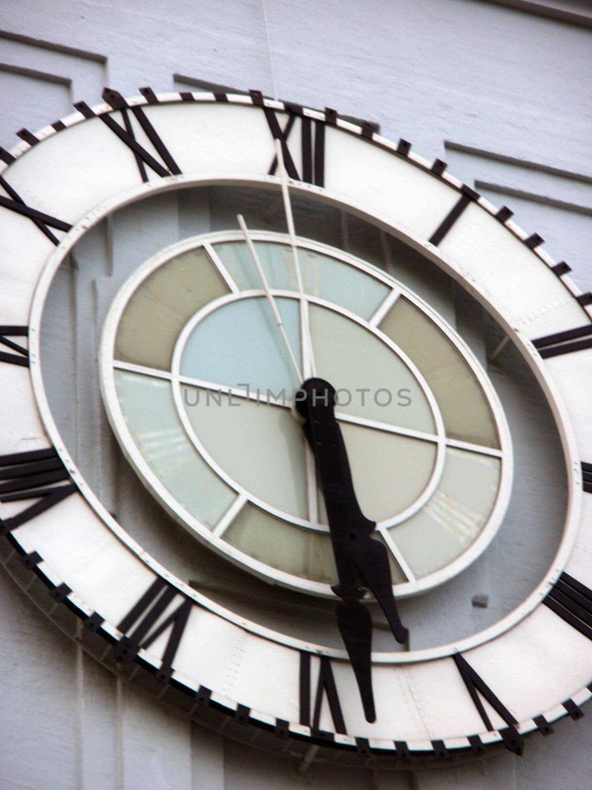 Close-up of Historic Ferry building Clock in San Francisco, California.  Clock time is around 5:27 ish