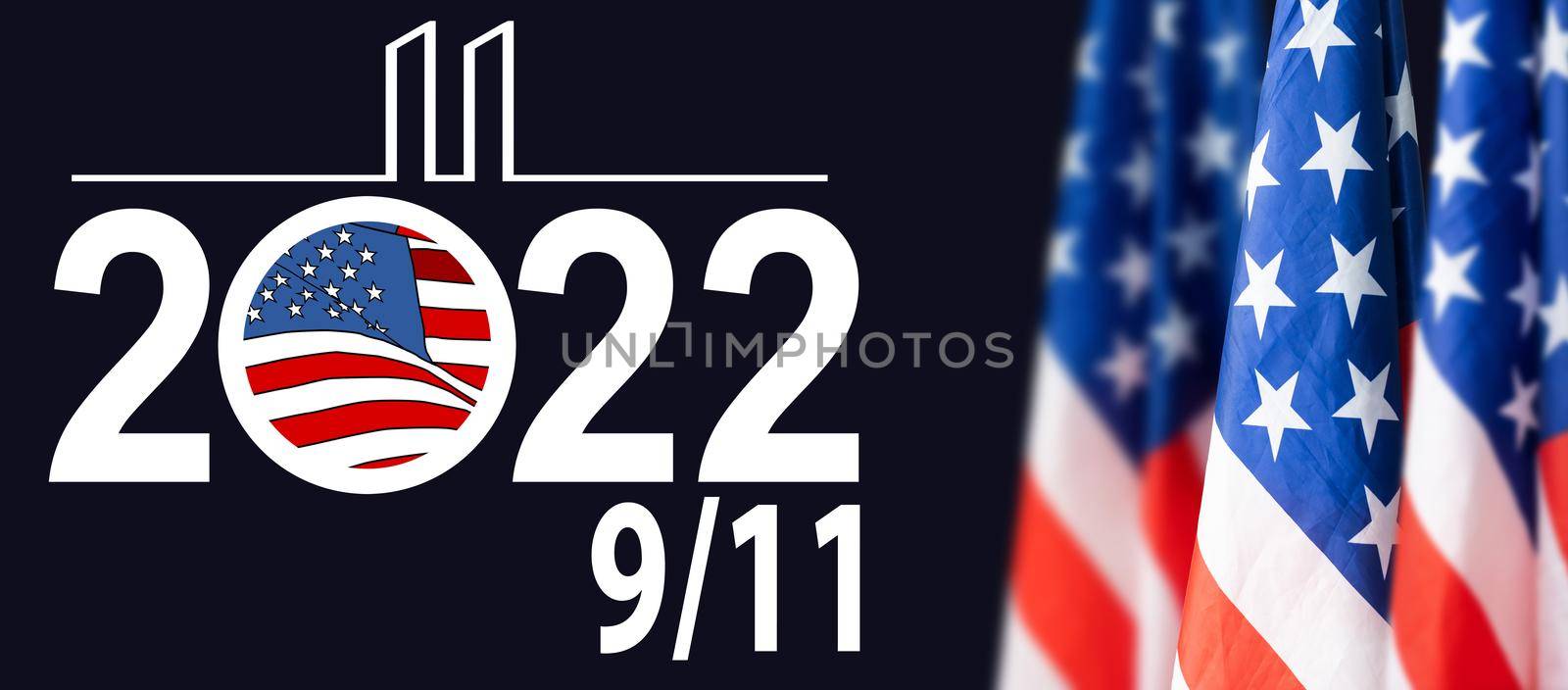 patriot day illustration. We will newer forget 9 11 patriotic illustration with american flag by Andelov13