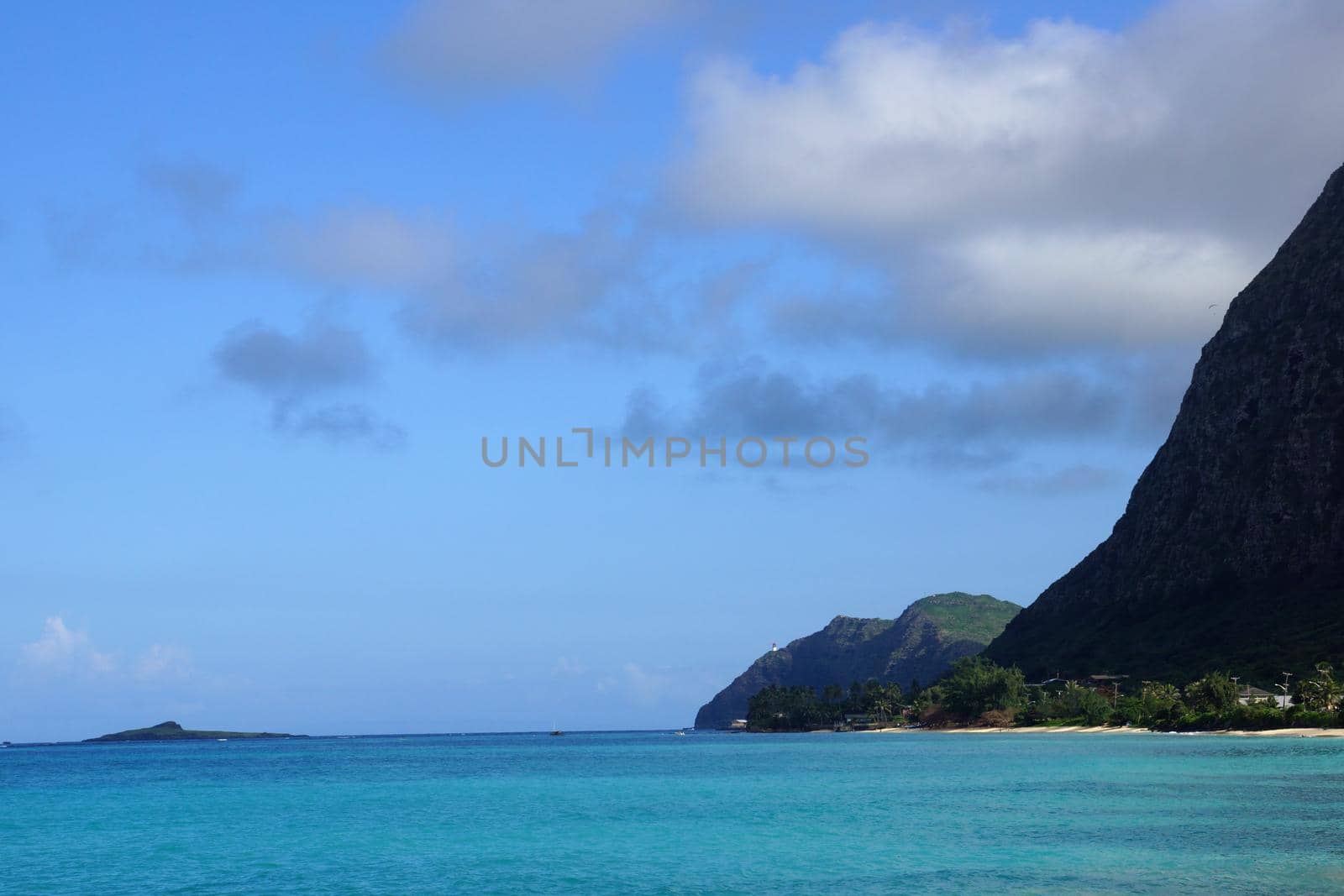 Waimanalo Beach, Rock Island, and Makapuu on a wonderful day on the east side of Oahu, Hawaii.