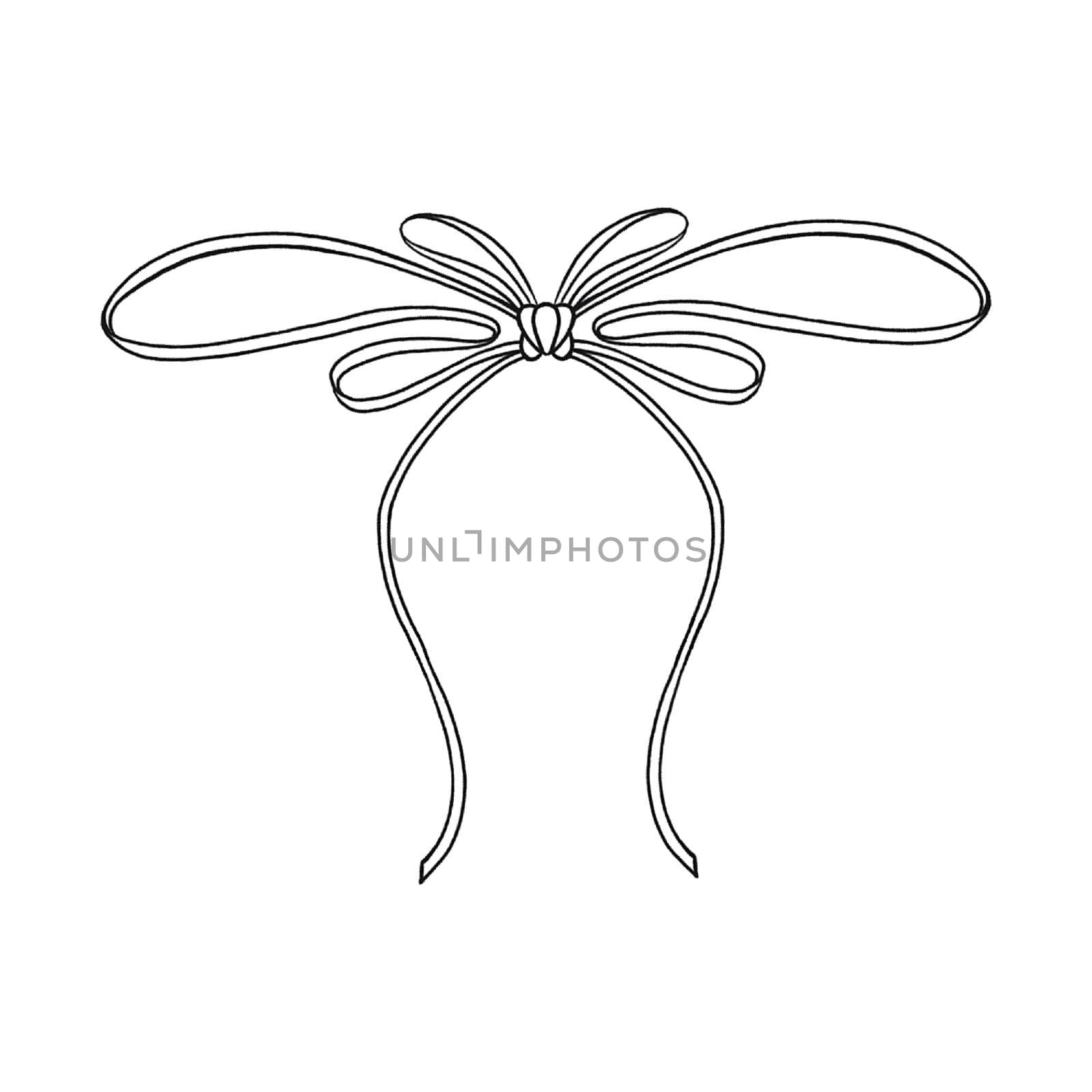 Hand drawn decorative bow isolated on white by fireFLYart