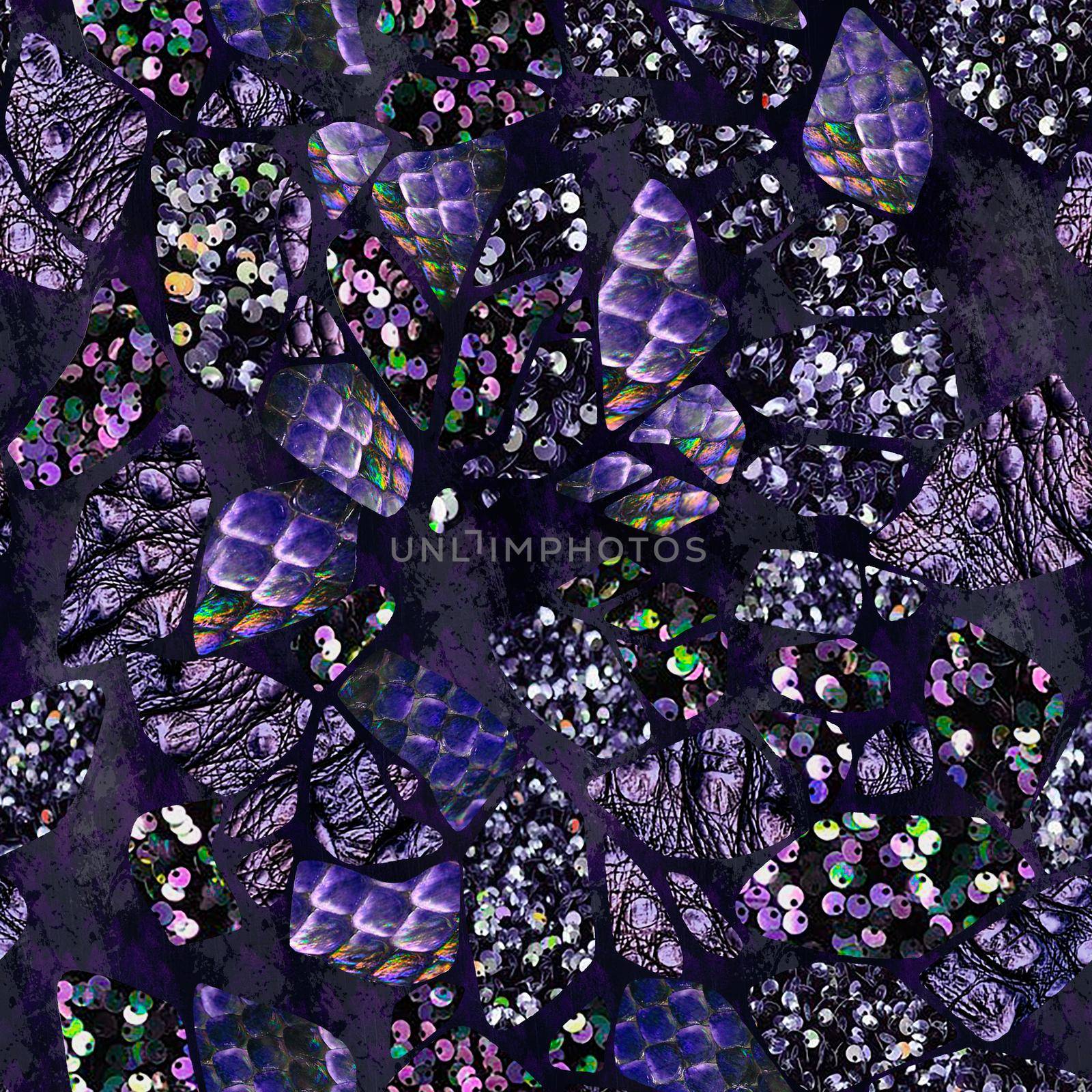 Sequins. Seamless pattern realistic violet background with sequins by fireFLYart