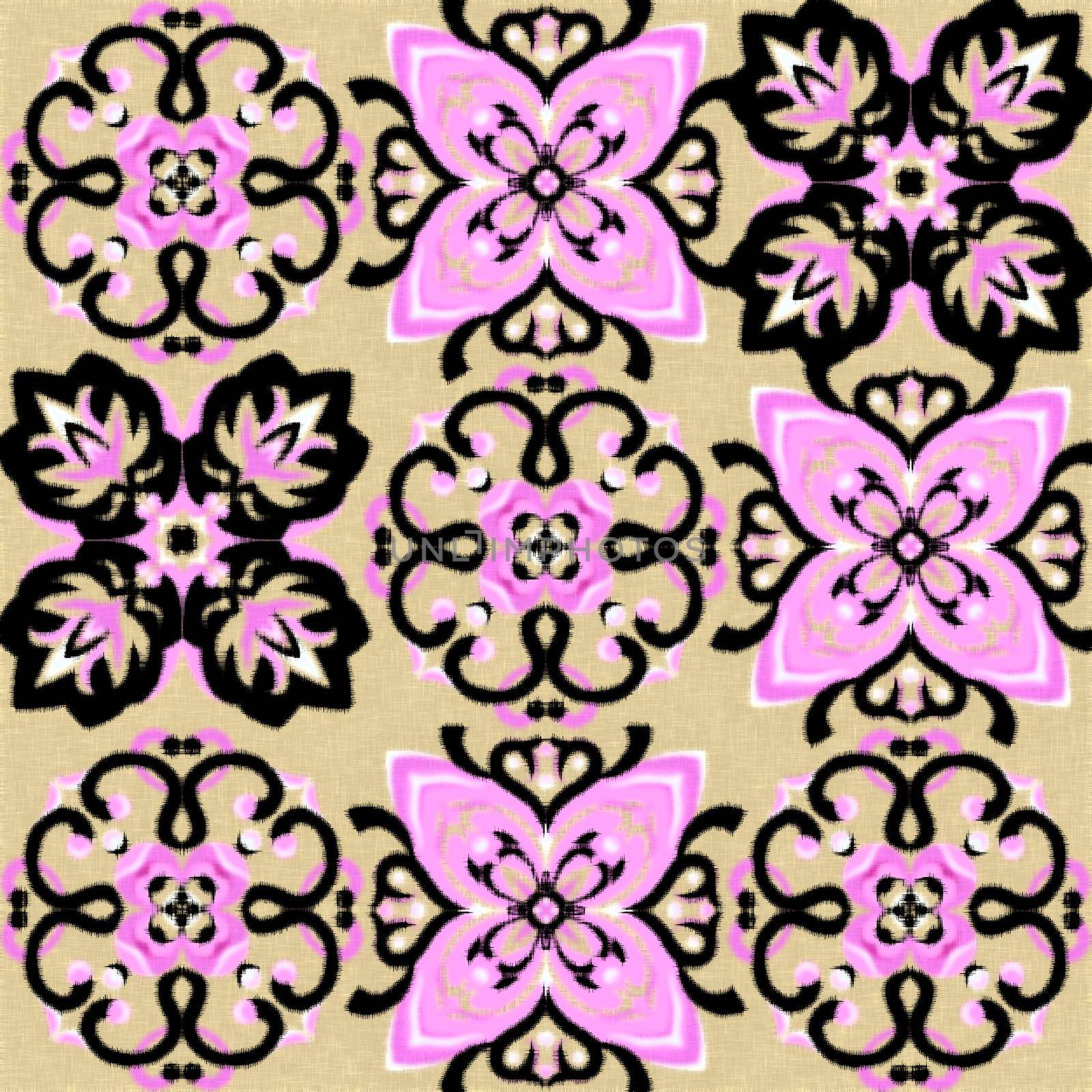 Ceramics majolica tile ornament. Oriental traditional ornament pattern by fireFLYart