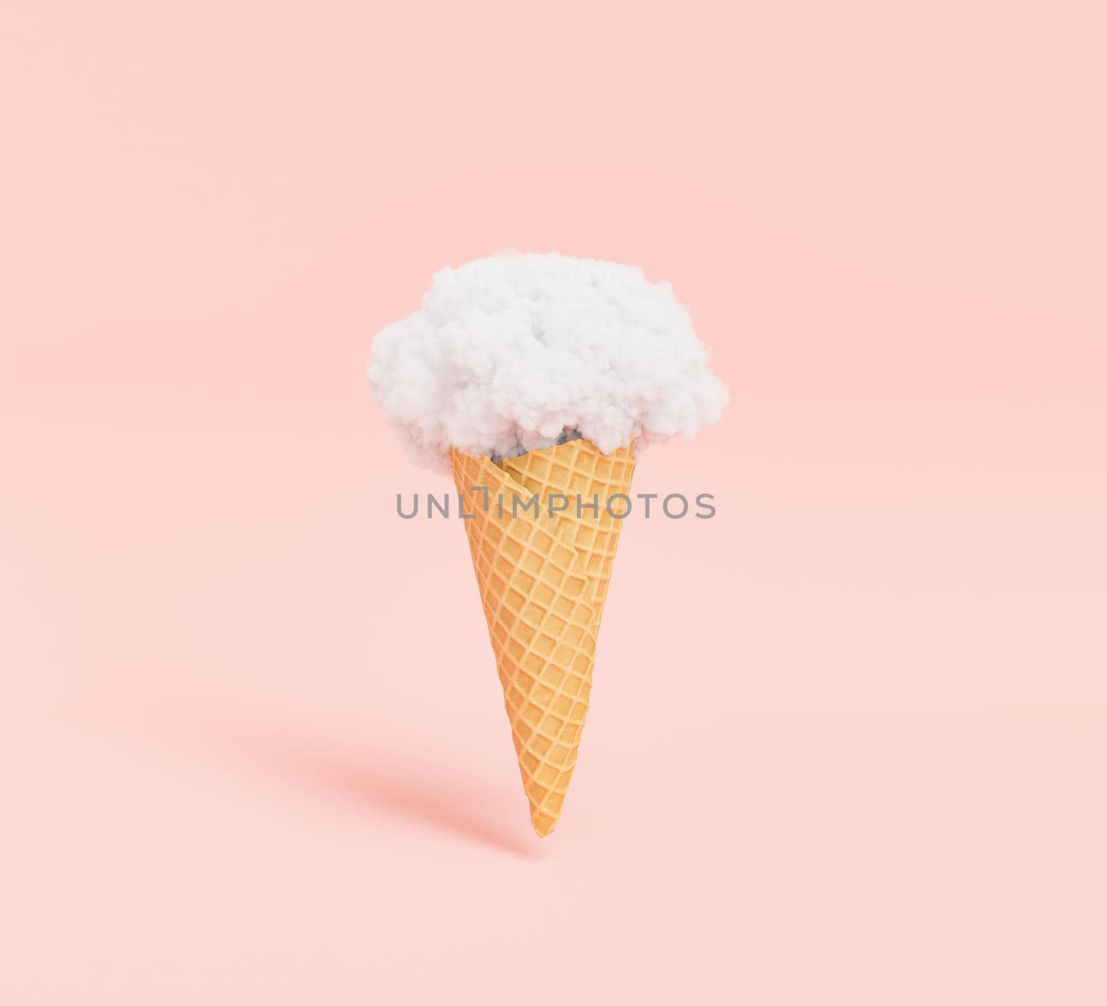 Ice cream cone with cloud by asolano