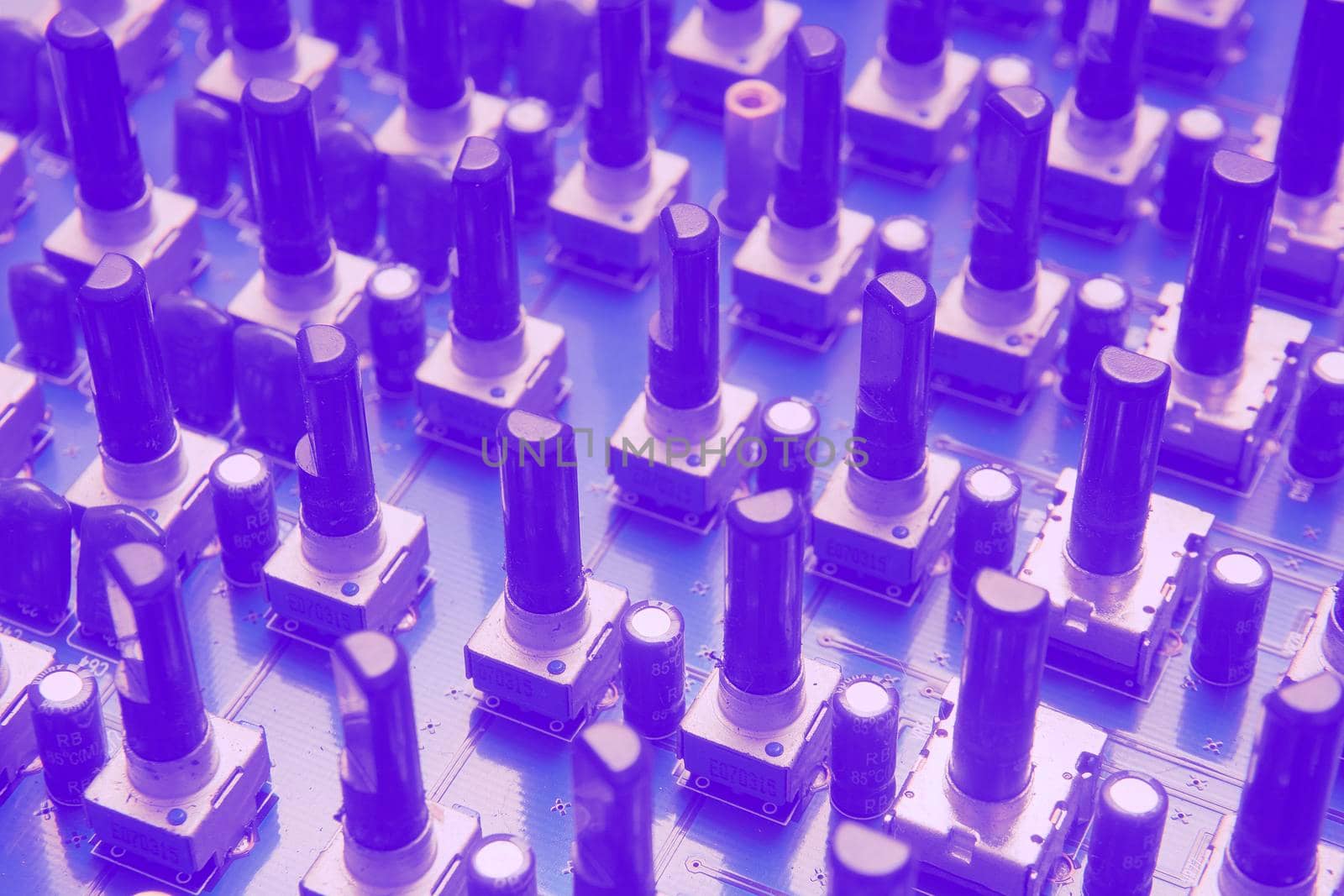 Volume potentiometer mixer knobs in purple blue haze by jovani68