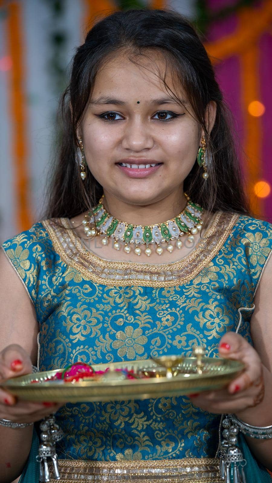 Indian children wearing ethnic Indian dress during Raksha Bandhan. by stocksvids