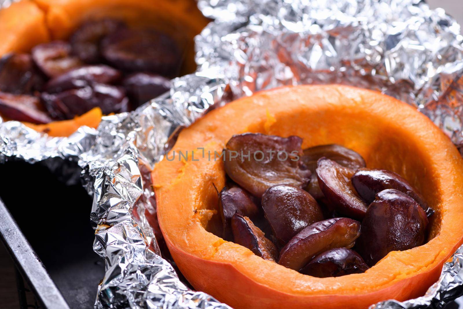  Stuffed baked pumpkin with plums by Apolonia
