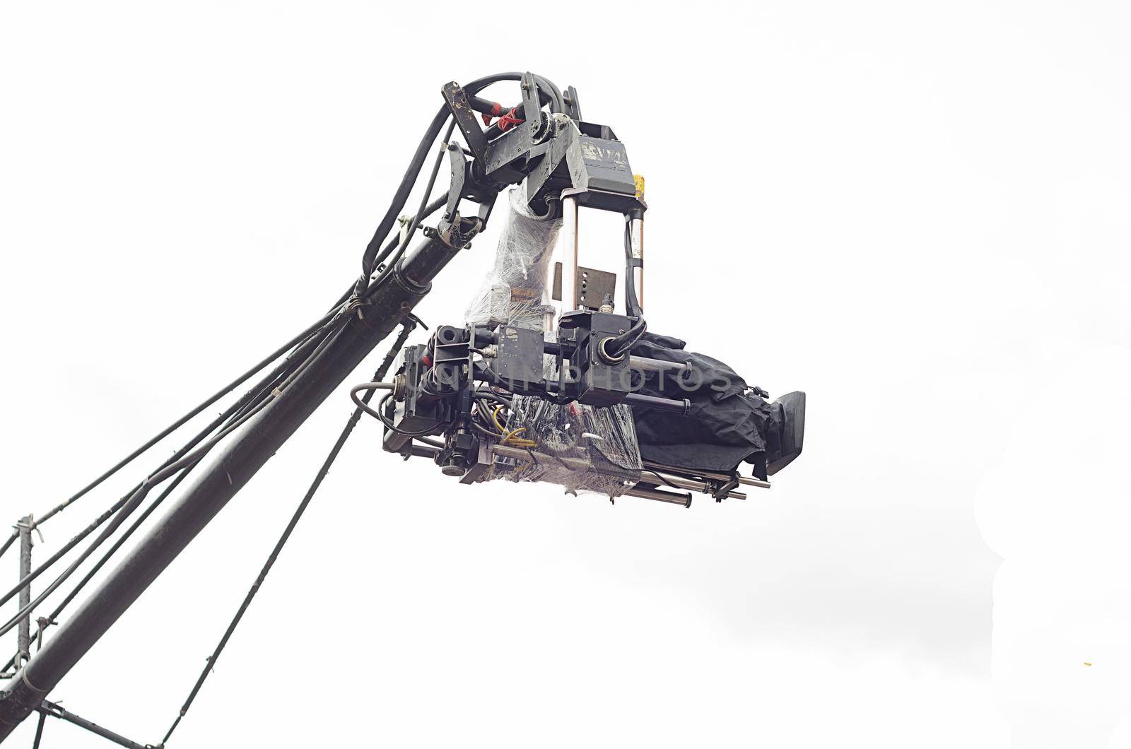 camera on the operator's crane on white background. by andre_dechapelle