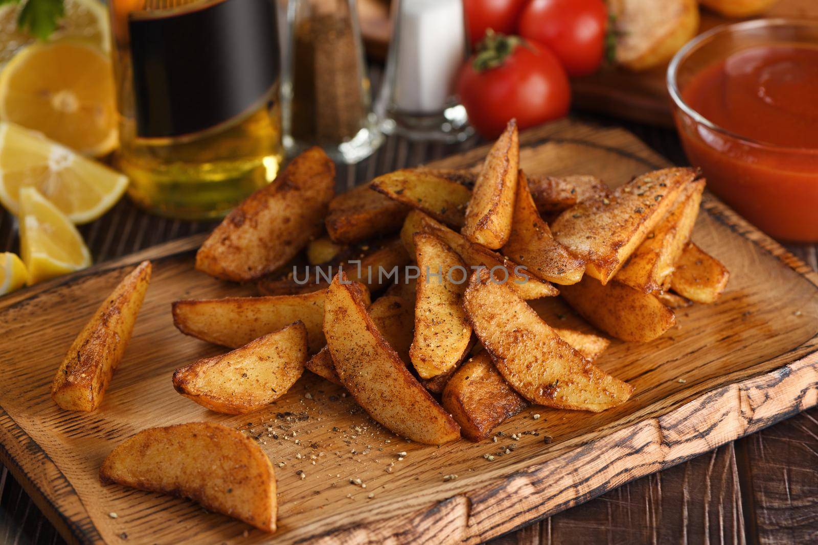 Rustic spicy fried potato slice by Apolonia