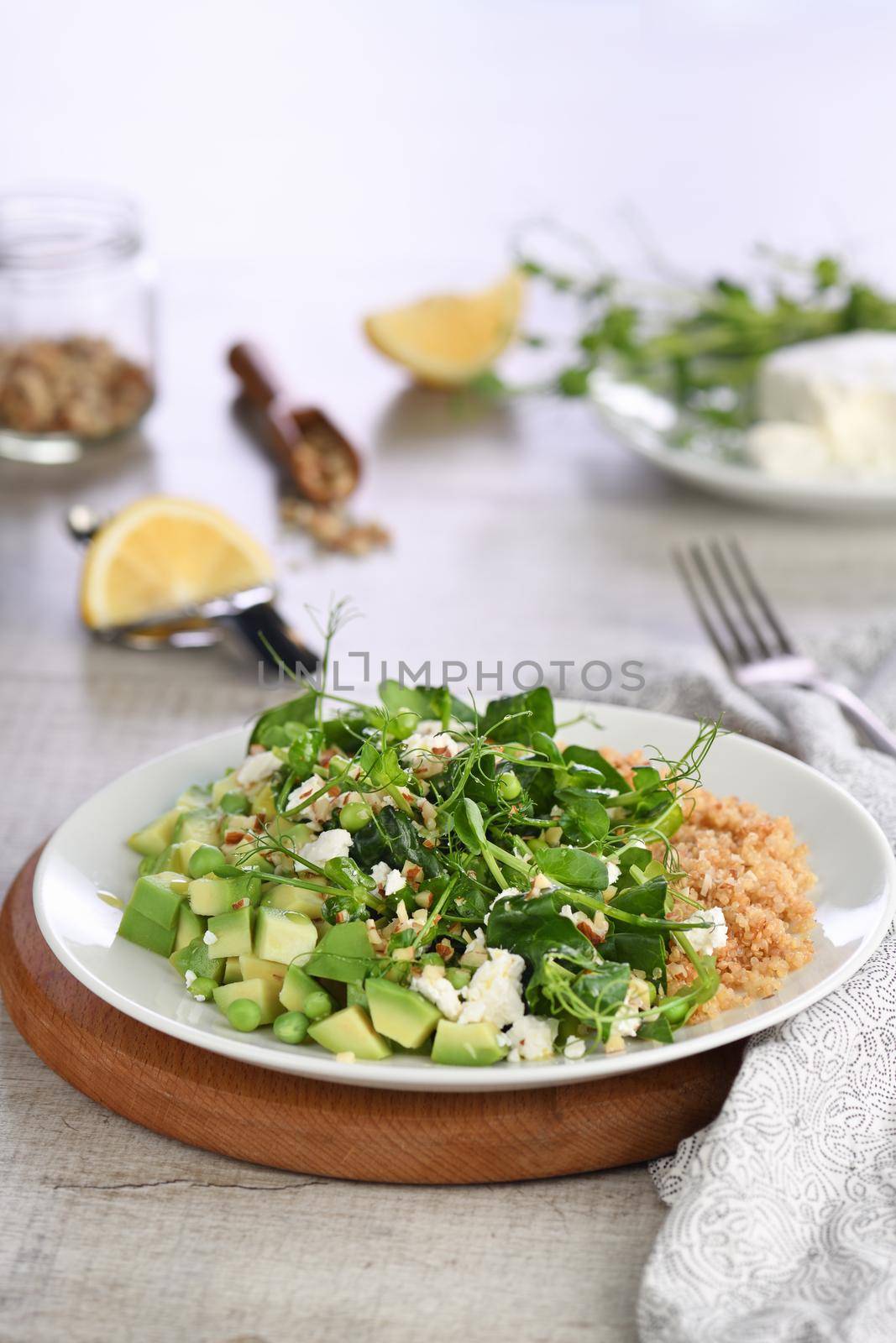 Gluten-free green vegetarian salad   by Apolonia