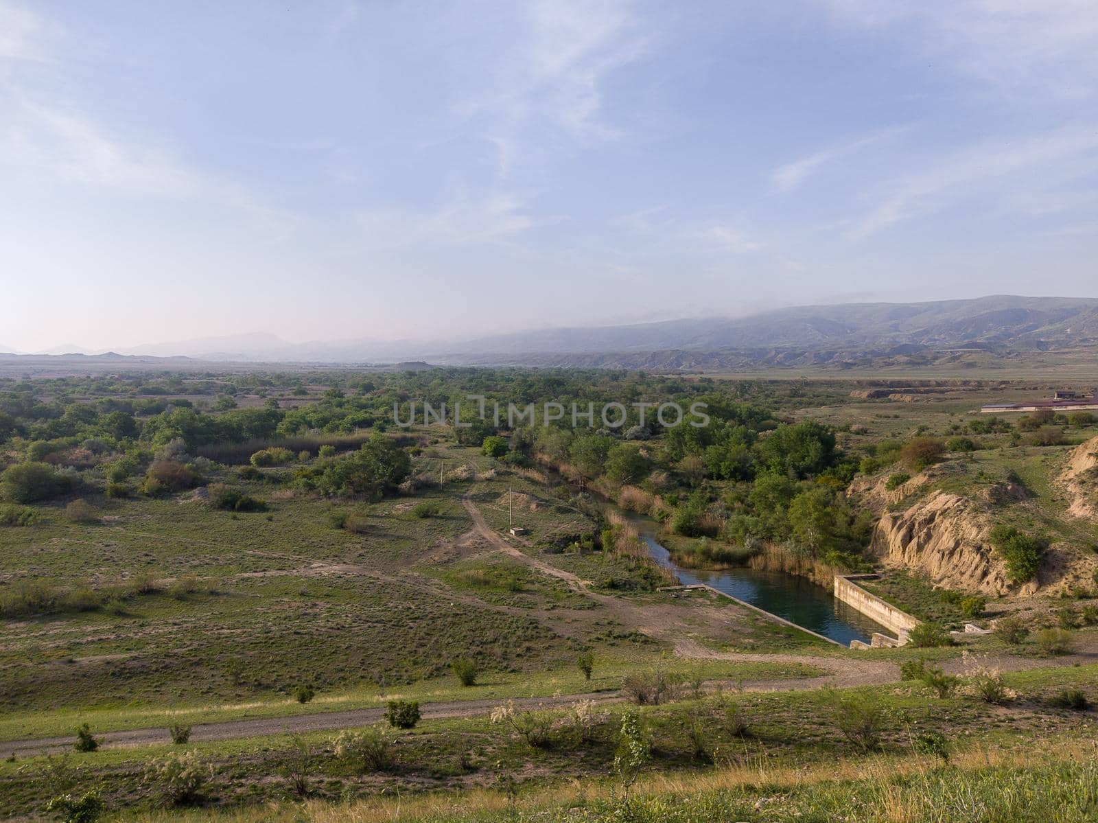 Kahetia, Georgia mountain and fields landscape view by javax