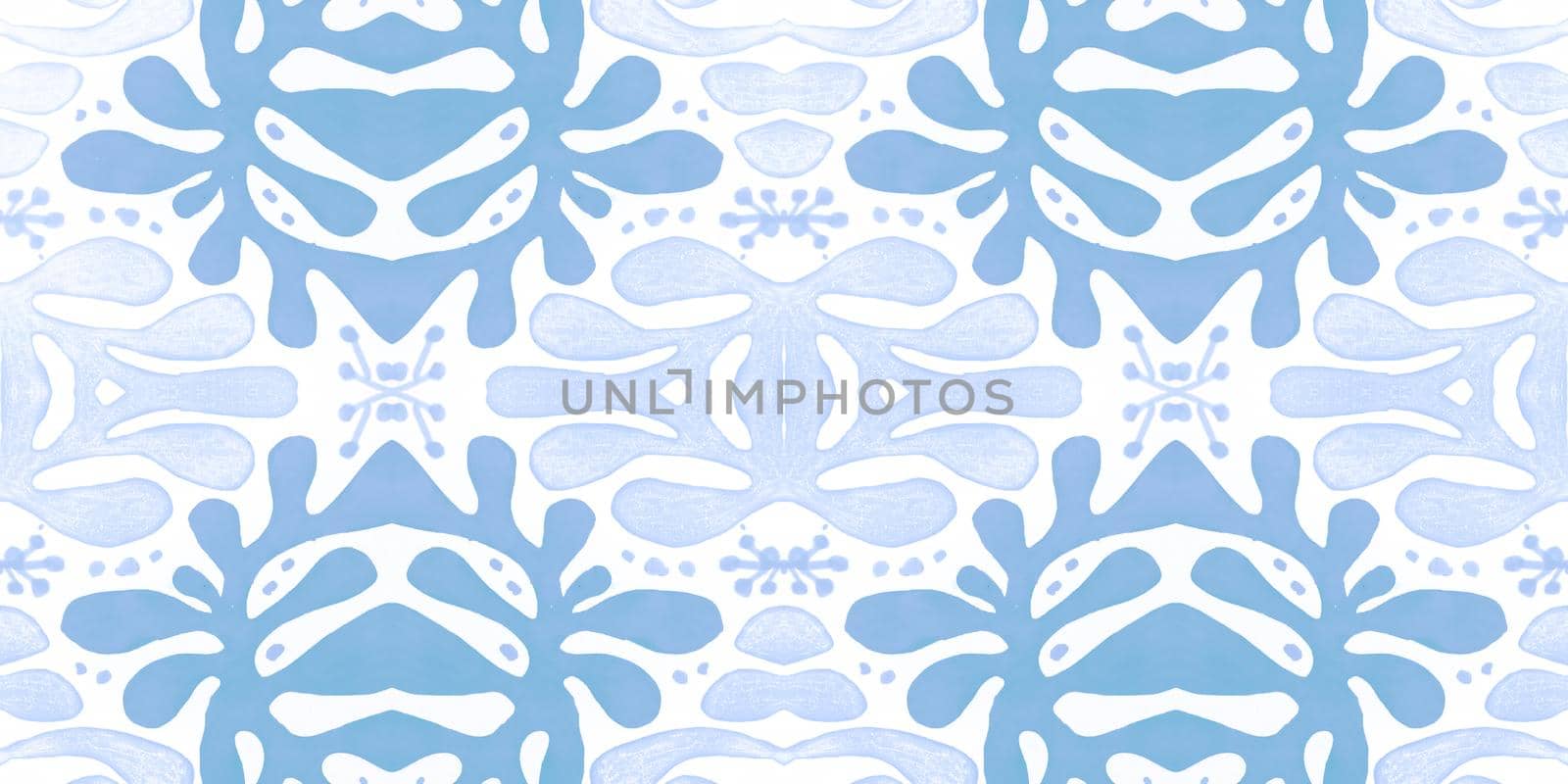 Retro tile pattern. Seamless azulejo design. Watercolor portuguese ornament. by YASNARADA