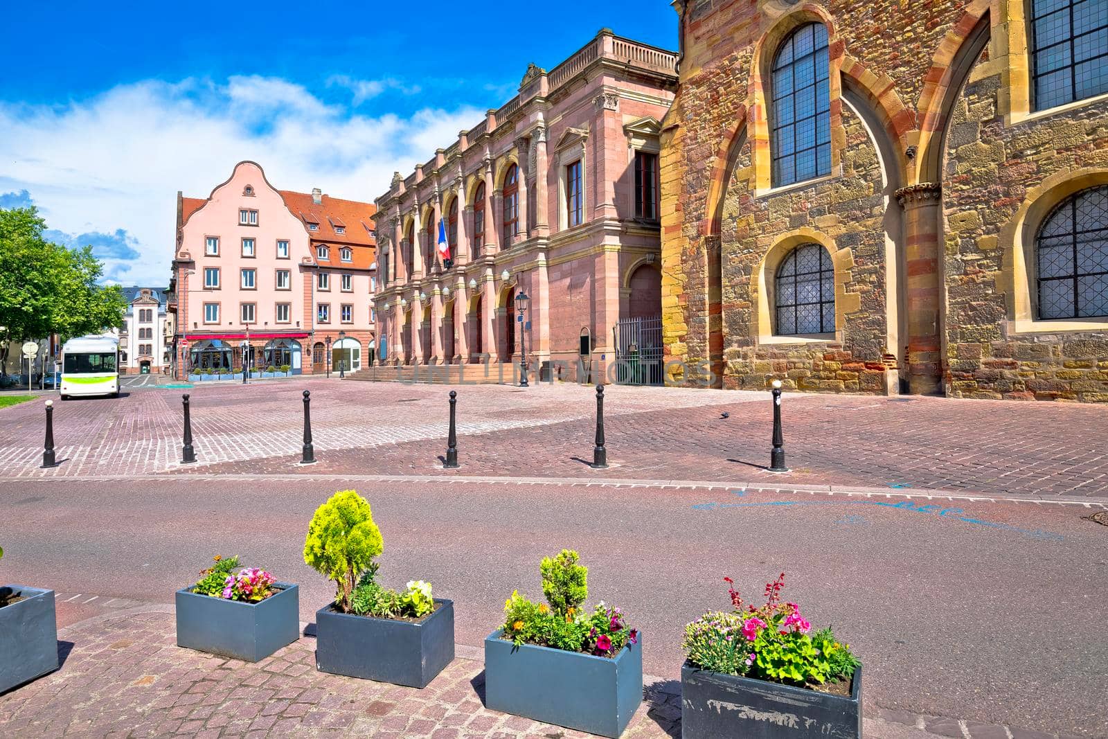 Town of Colmar Theater square view, Alsace region of France