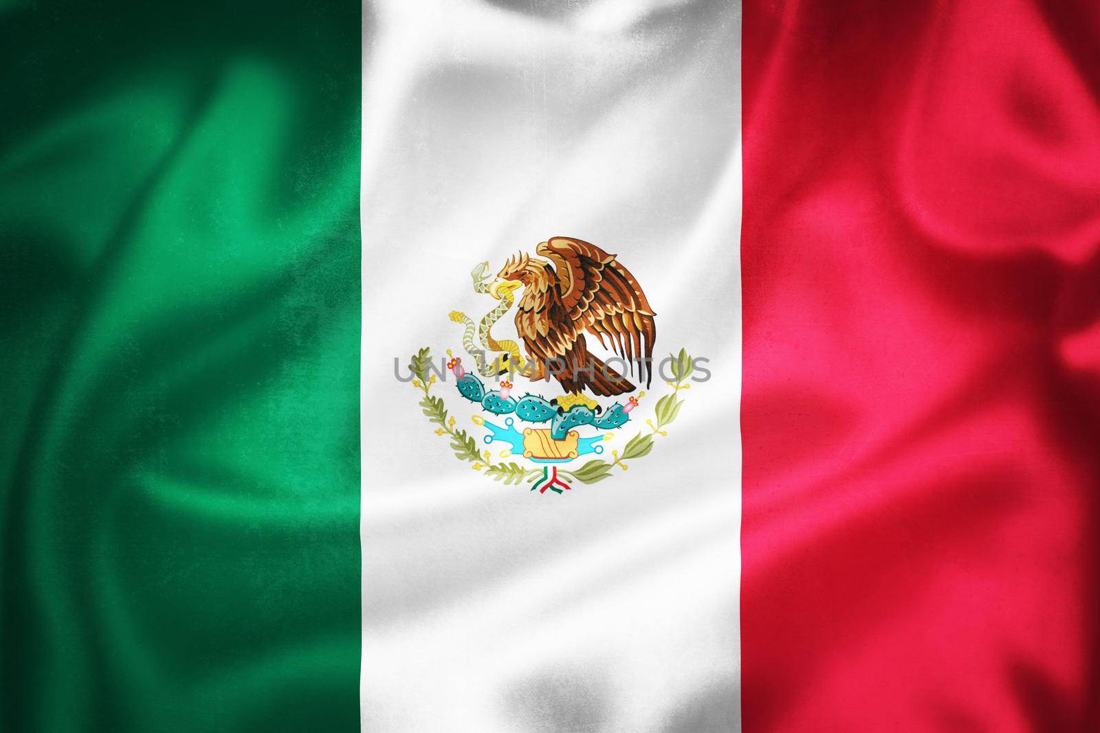 Grunge 3D illustration of Mexico flag, concept of Mexico