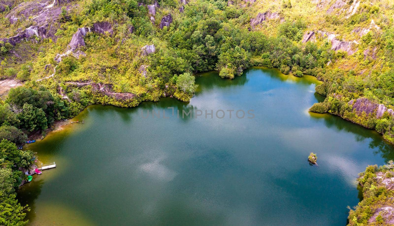 Aerial view of Ranong Canyon Park in Hat Som Paen, Thailand by worldpitou