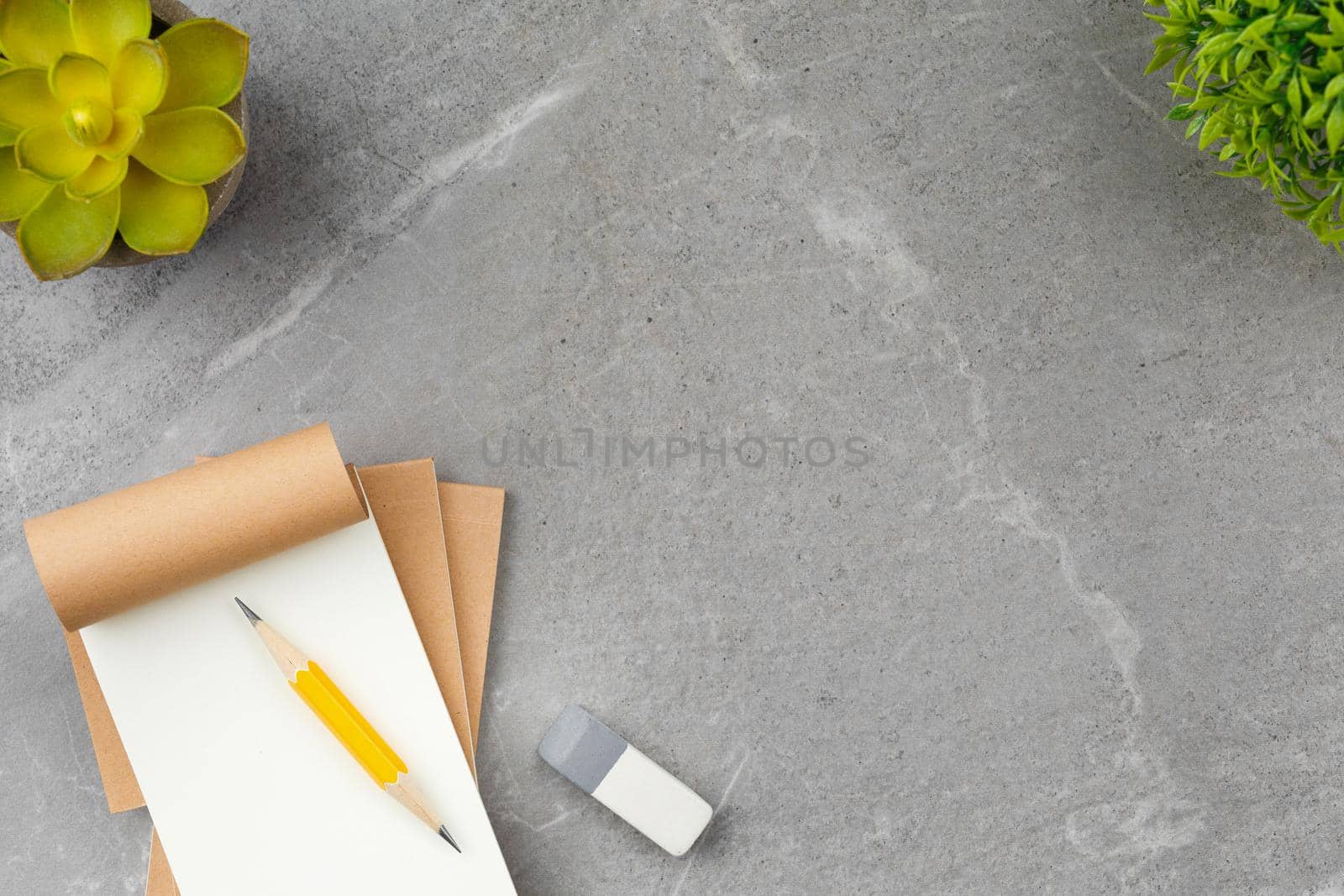 Office supplies on a marble table. by alexxndr