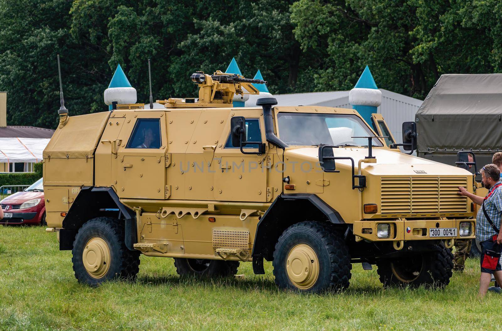 Breclav, Czech Republic - July 02, 2022 Aviation Day. Czech Army multipurpose armoured vehicle Dingo 2