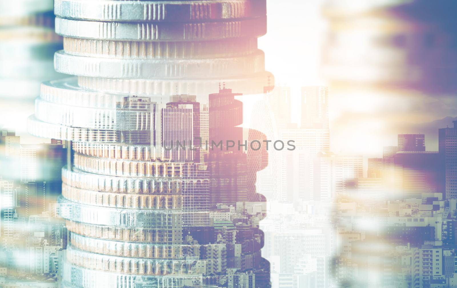 Finance and money technology background concept of business prosperity and asset by biancoblue