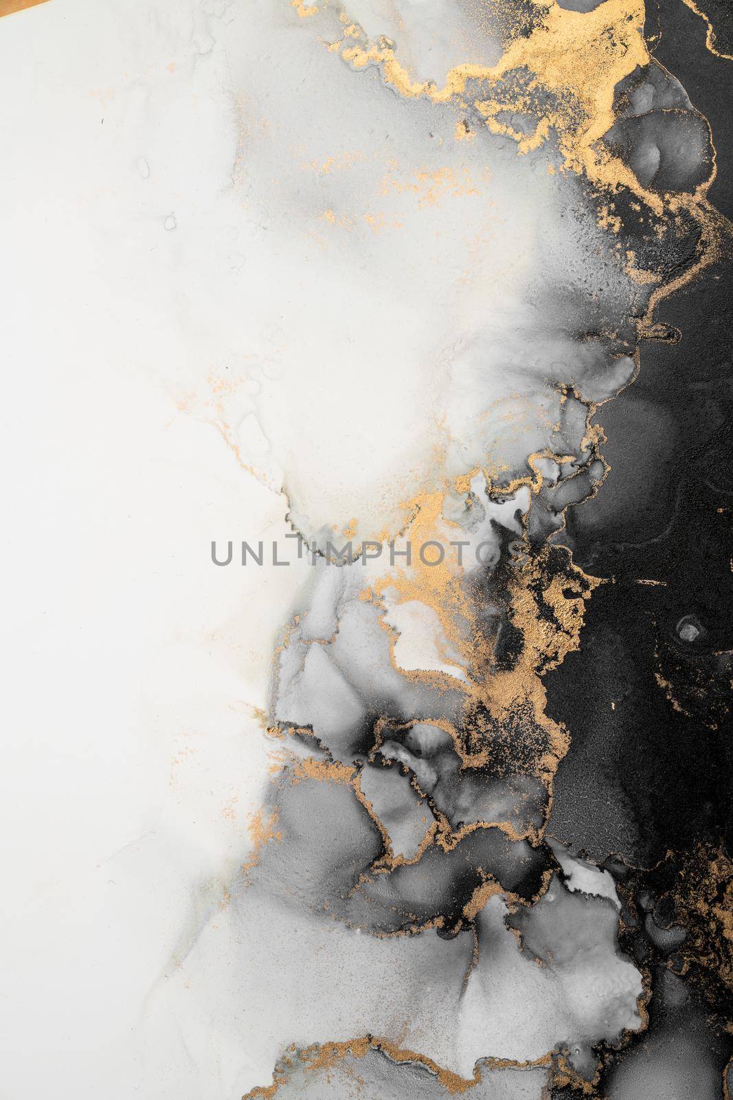 Marble ink abstract art from exquisite original painting for abstract background . Painting was painted on high quality paper texture to create smooth marble background pattern of kintsuki ink art .