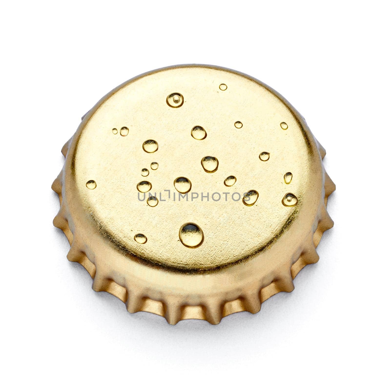 close up of a bottle cap on white background