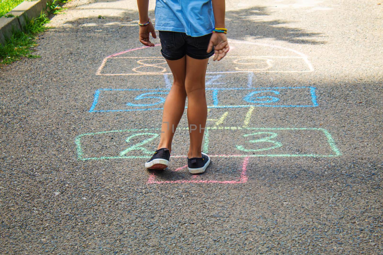 street children's games in classics. Selective focus. nature.