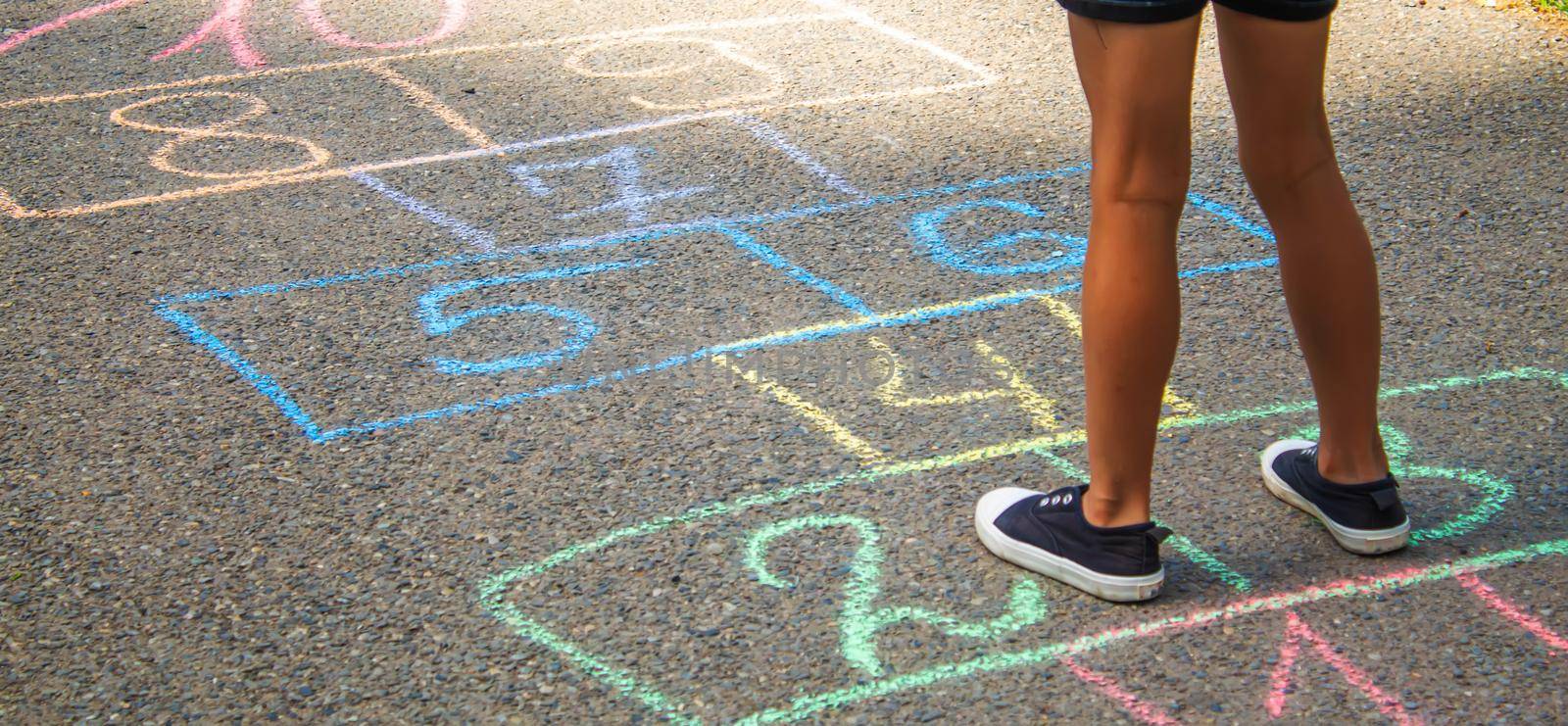 street children's games in classics. Selective focus. nature.