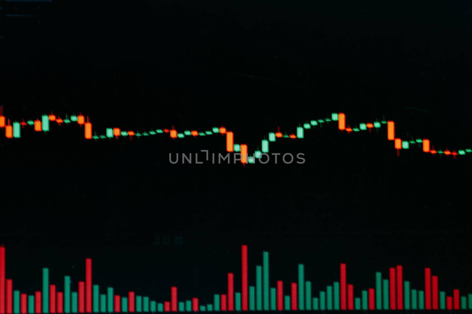 Green red graph of the growth or fall of the currency, stocks, crypto. by jovani68