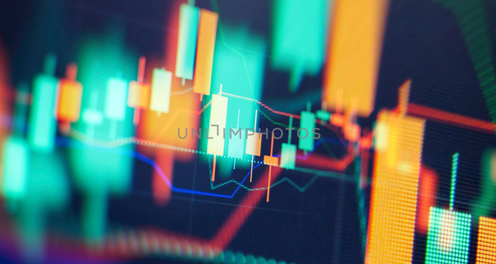 Stock or business market analysis concept.Economy trends background for business idea and all art work design. Abstract finance background. by Maximusnd