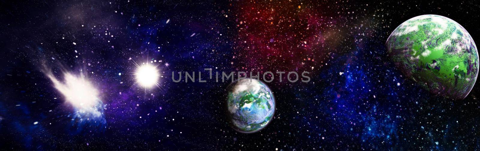 Stars and far galaxies. Wallpaper background. Sci-fi space wallpaper. by Maximusnd