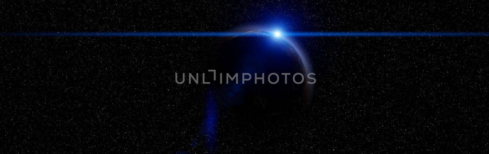 planet in galaxy use for science design fantasy. Planet from space 3D  orbital view, our planet from the orbit by Maximusnd
