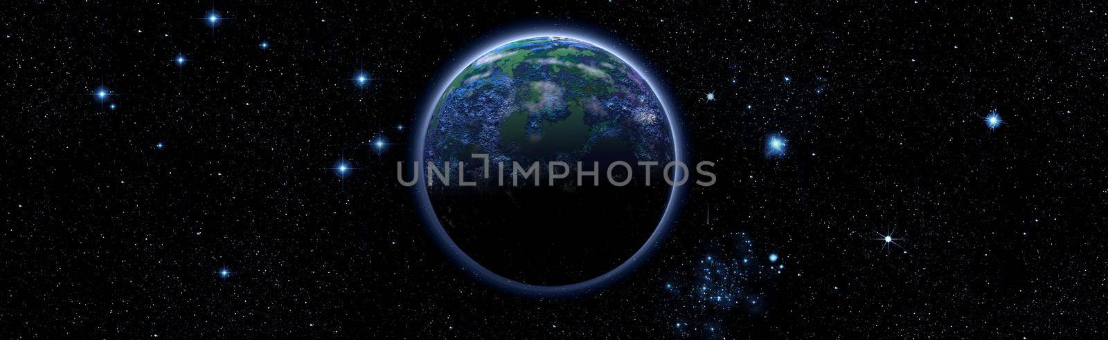 The Earth from space on a black background. by Maximusnd