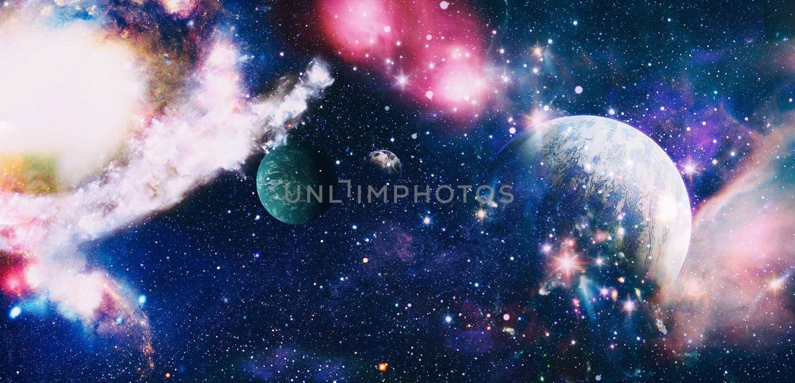 Outer space showing the beauty of space exploration. Distant galaxy. Abstract image. Elements of this image furnished by NASA by Maximusnd