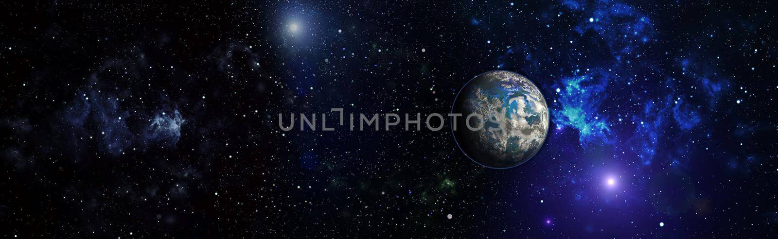 The Earth from space on a black background. by Maximusnd