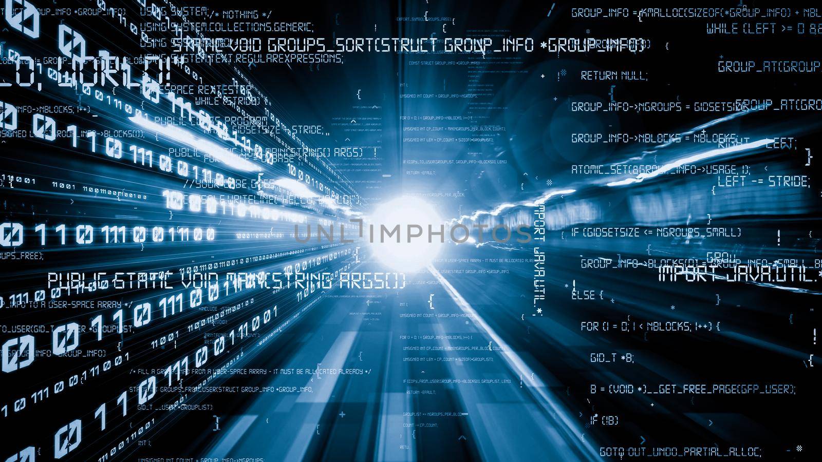 Software development, application programming code and tacit computer coding . Concept of smart digital transformation and technology disruption that changes global trends in new information era .