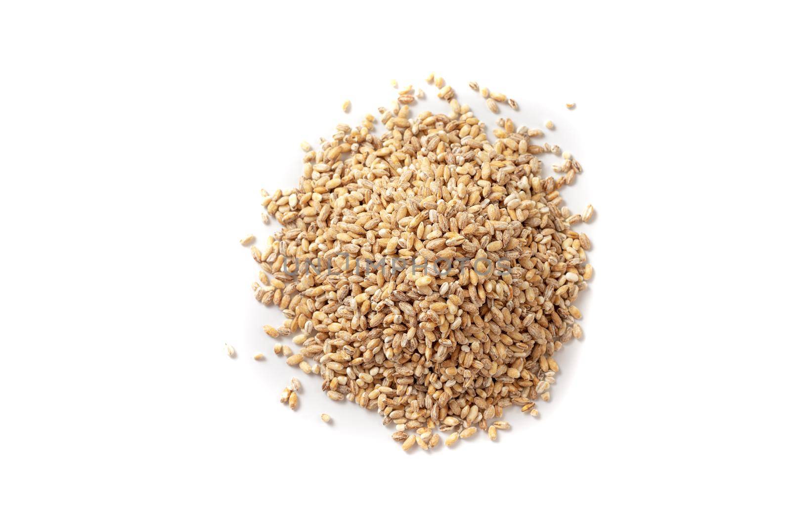A bunch of barley on a white background isolate. Healthy Ancient grain food by gulyaevstudio
