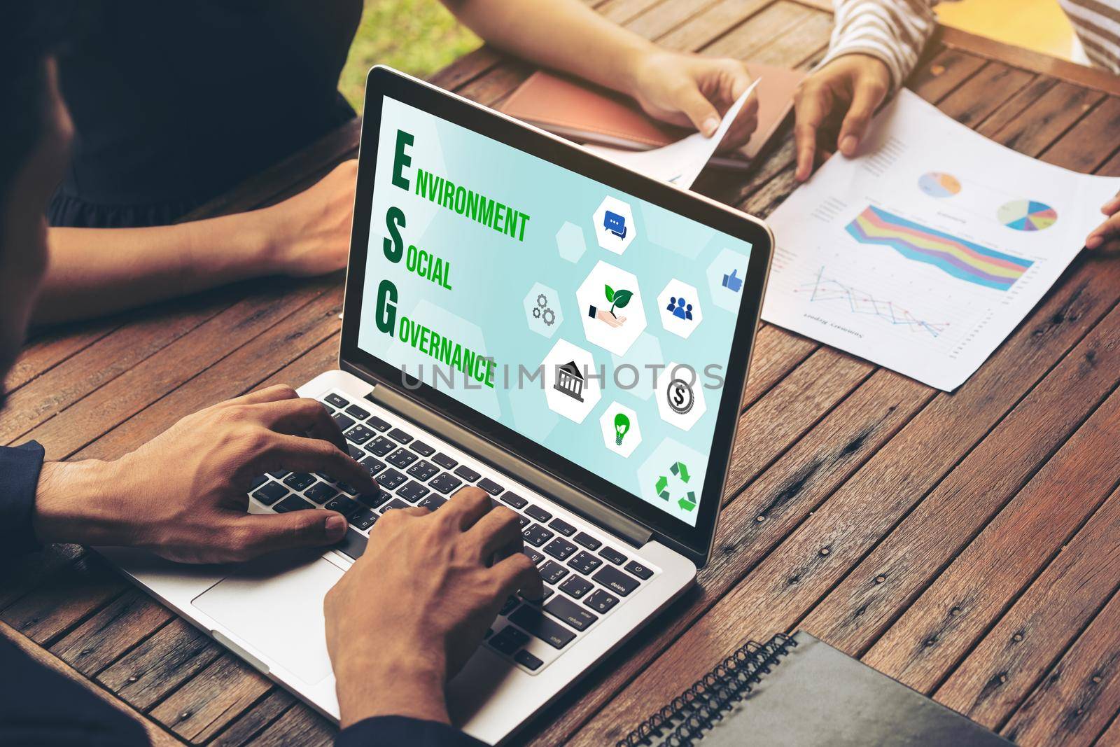 ESG environmental social governance policy for modish business to set a standard to achieve high ESG score