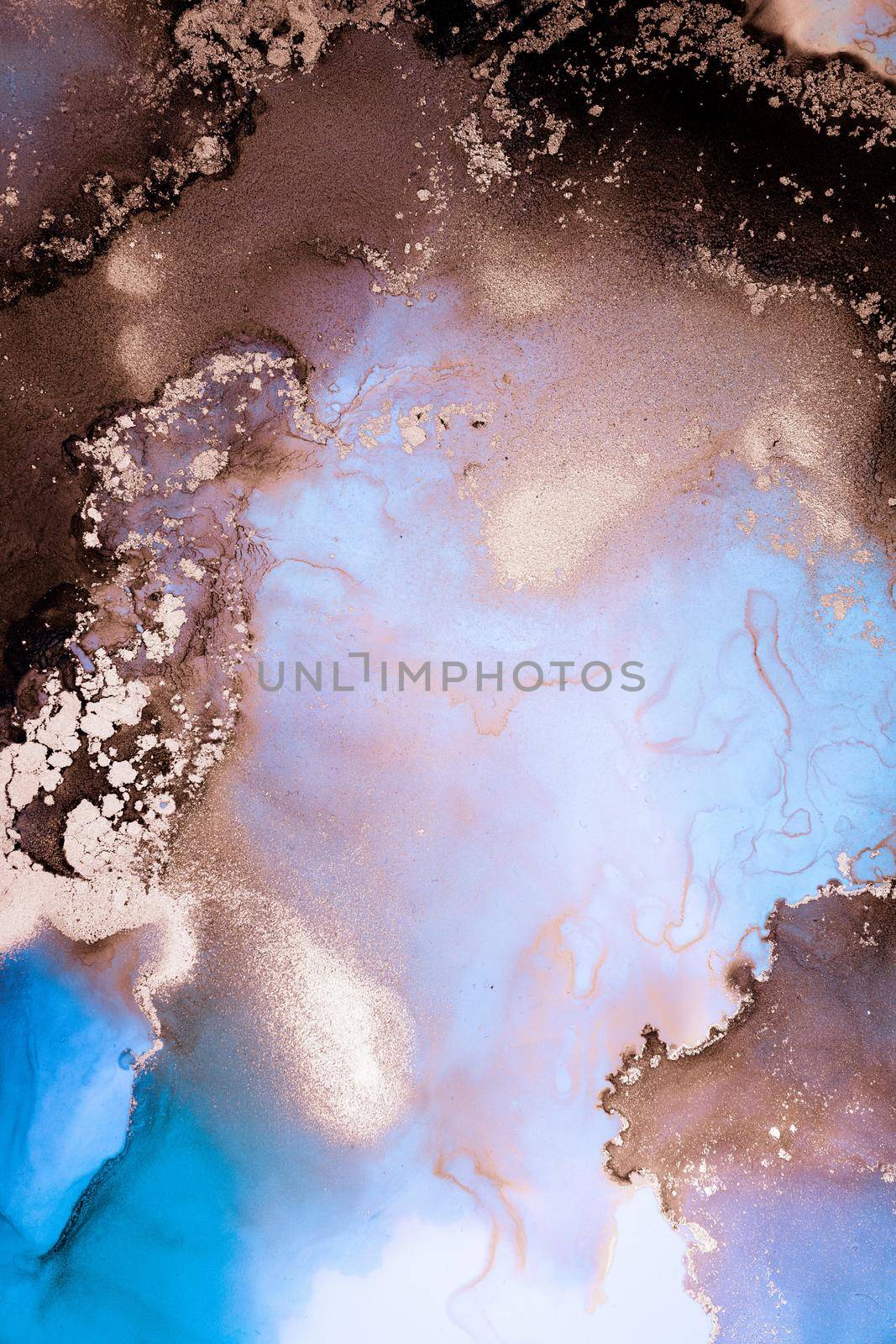 Marble ink abstract art from exquisite original painting for abstract background . Painting was painted on high quality paper texture to create smooth marble background pattern of ombre alcohol ink .