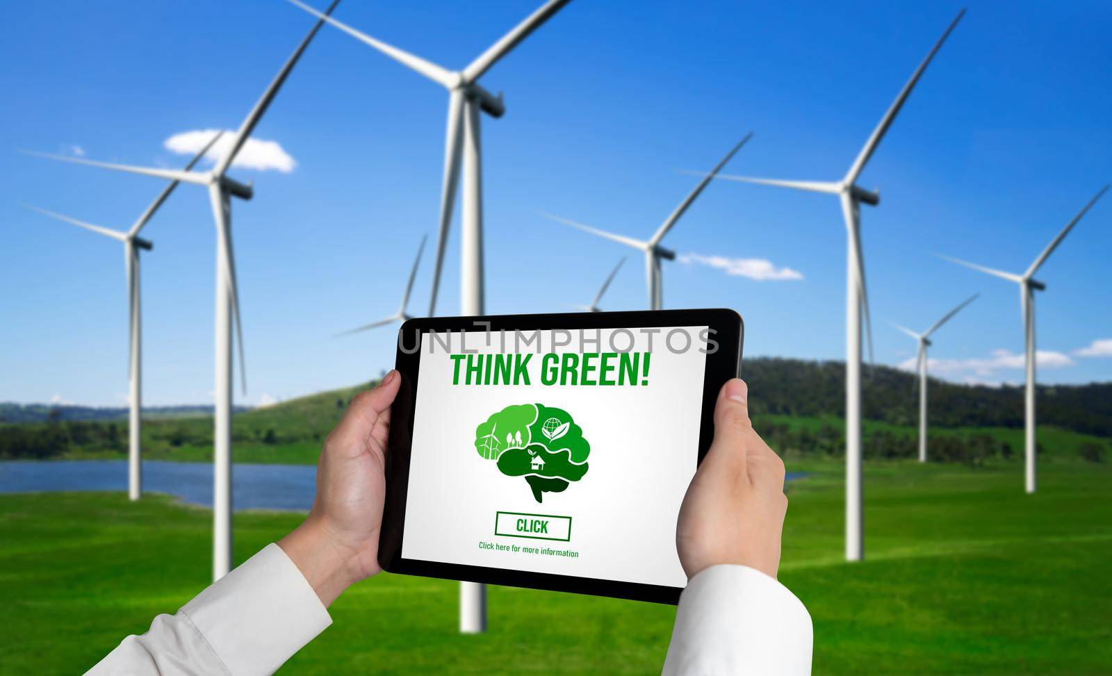 Green business transformation for environment saving and ESG business concept by biancoblue