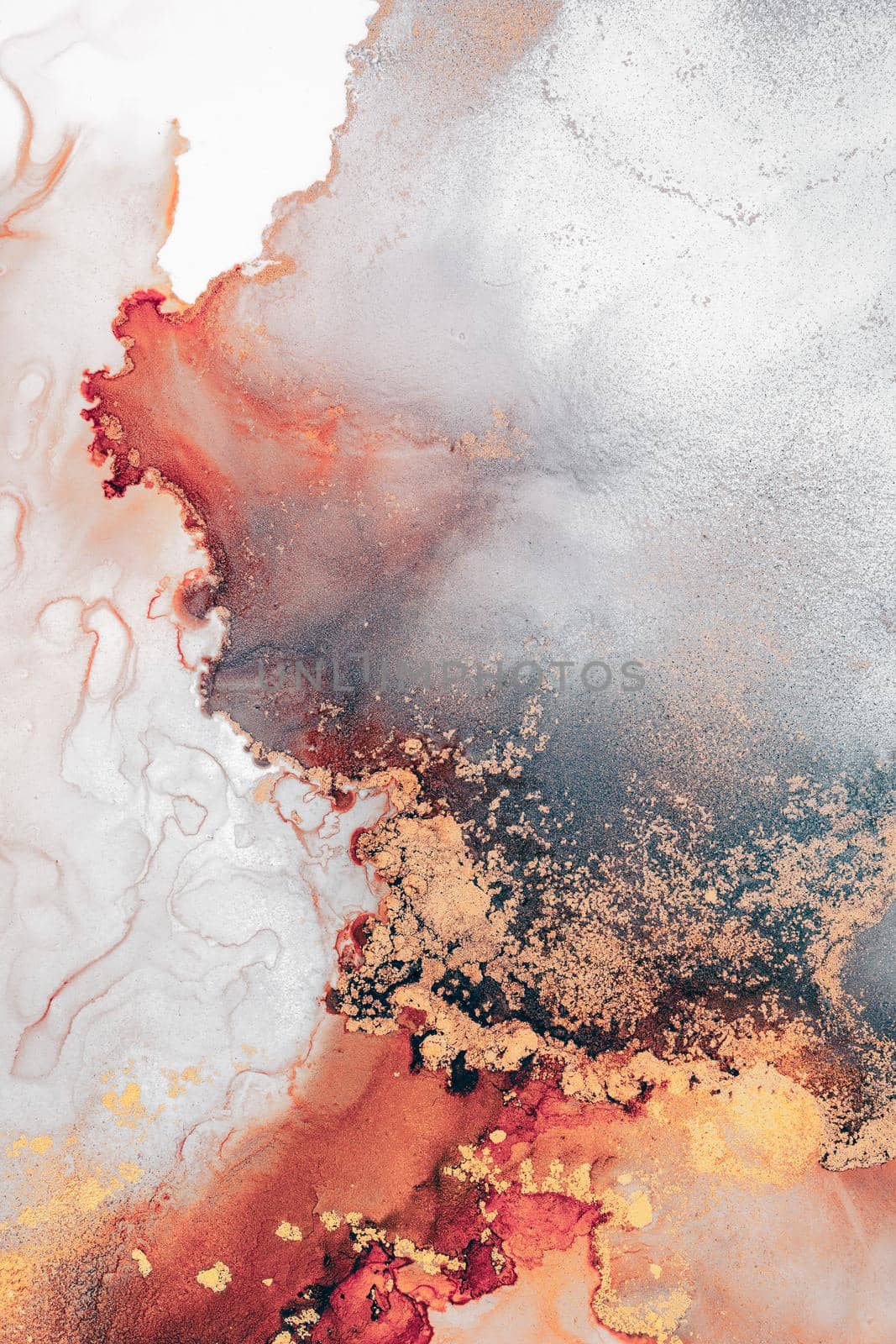 Burning abstract background from marble ink art of exquisite original painting by biancoblue