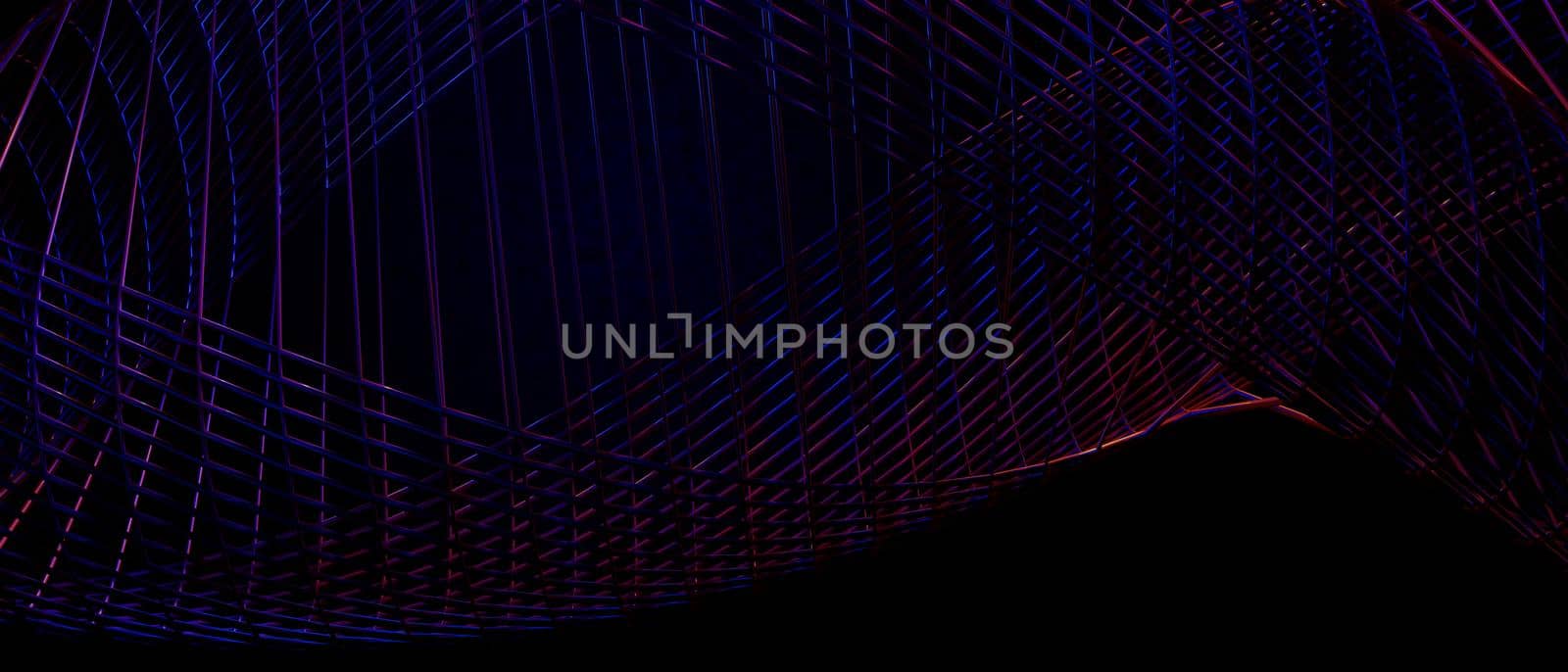 Beautiful Abstract DNA Irridescent Blue Purple Background Wallpaper 3D Render