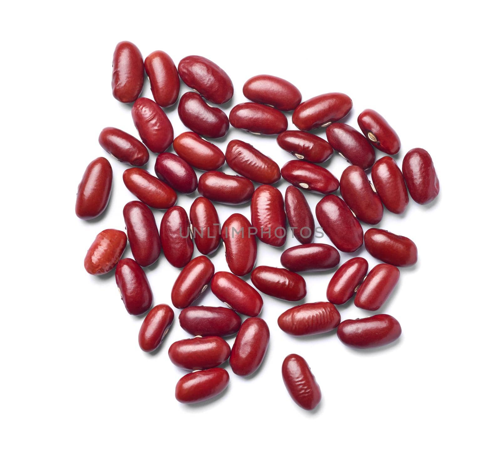 Close up of beans on white background